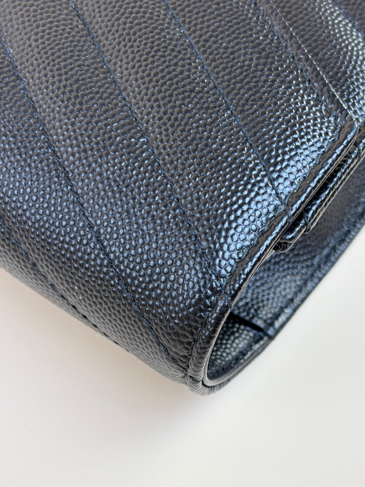 YSL black Cassandre Classic Wallet On Chain
