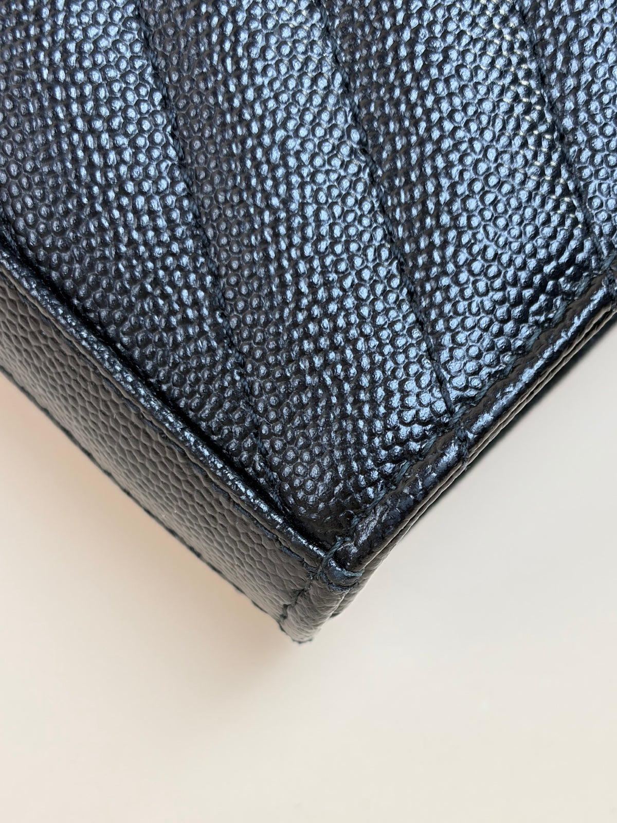 YSL black Cassandre Classic Wallet On Chain