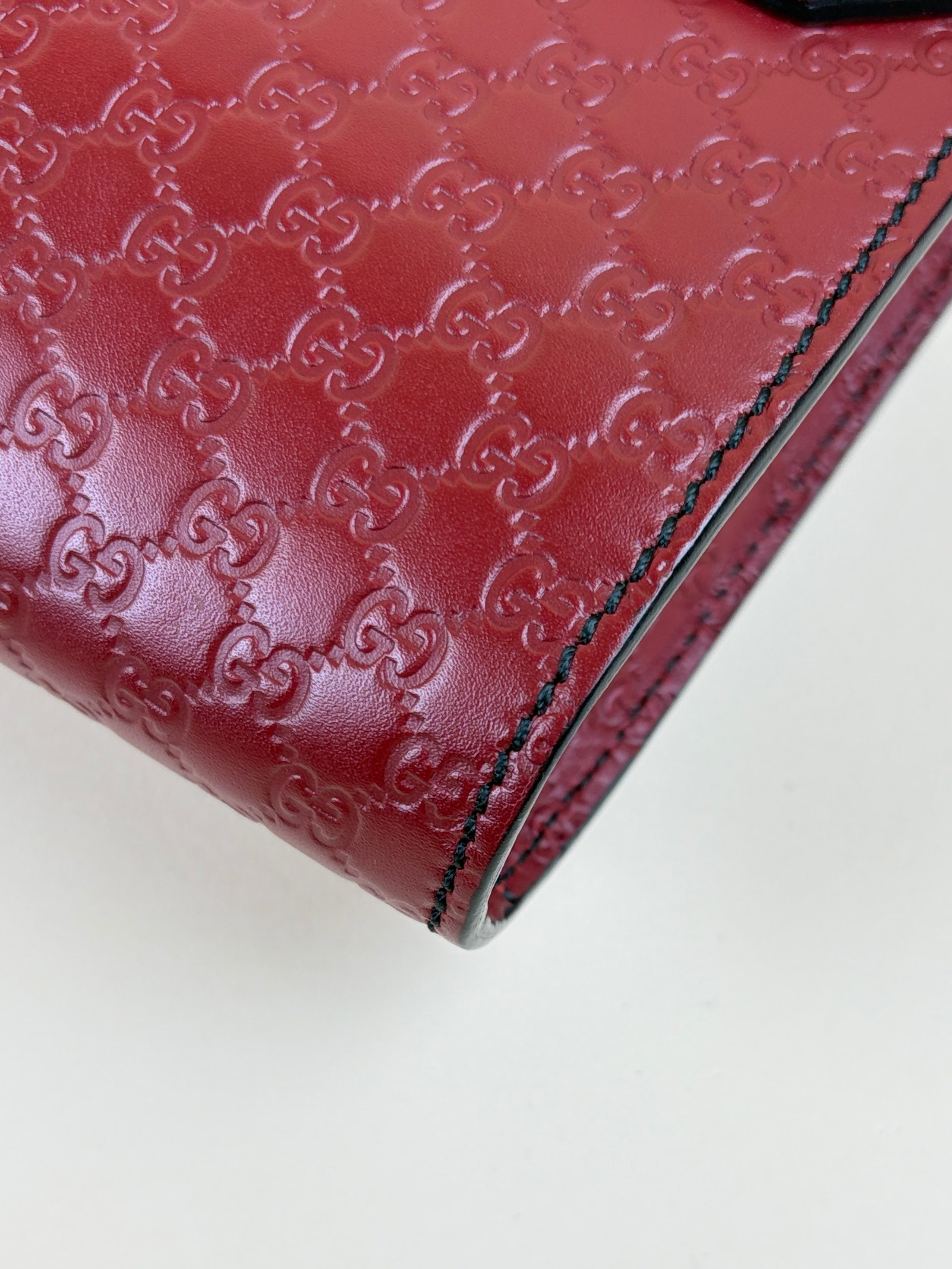 Gucci Rosso Soft Microguccissima Mini Emily Chain Shoulder Bag