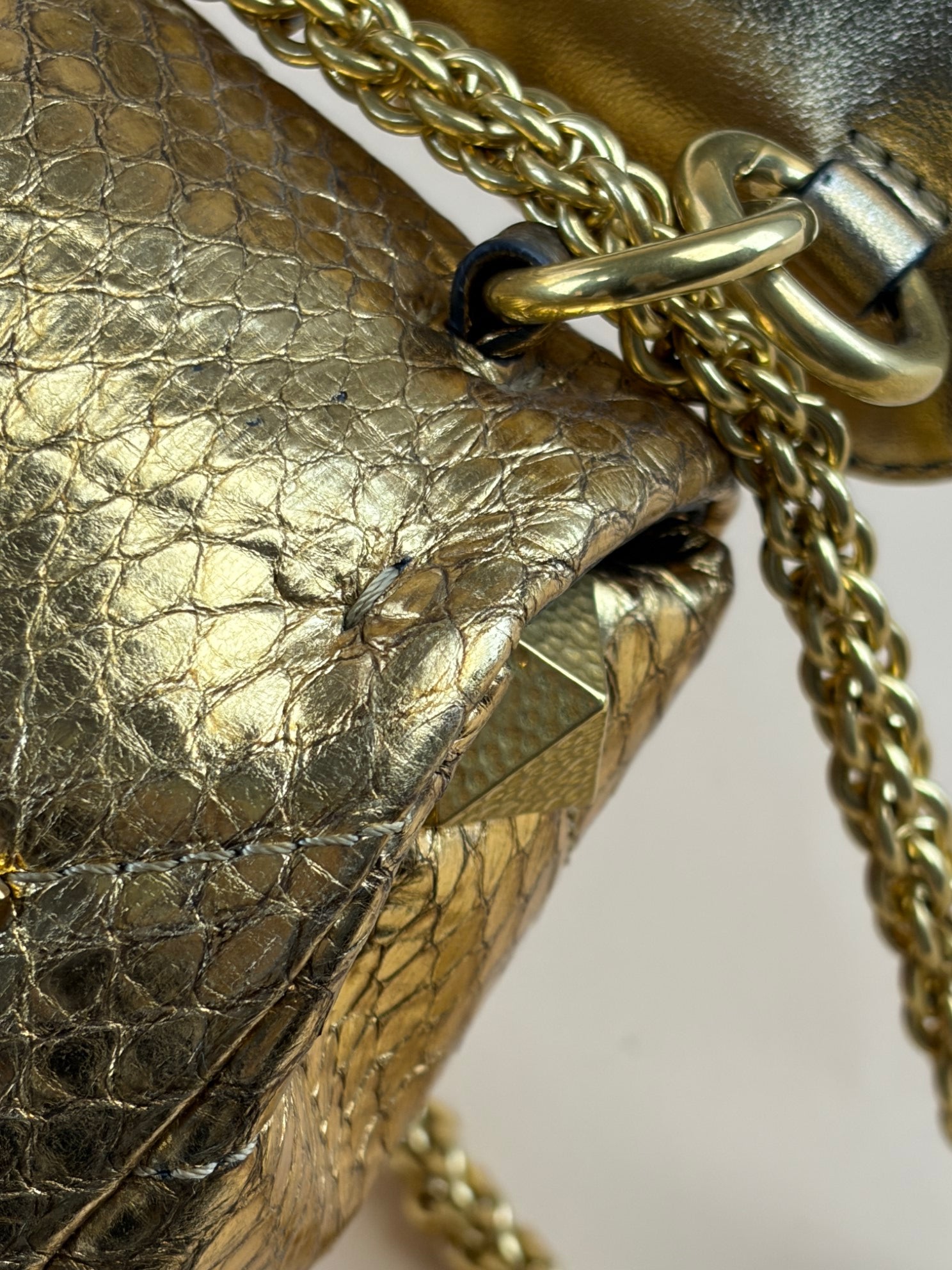 Valentino Metallic Gold Roman Stud The Shoulder Bag Large