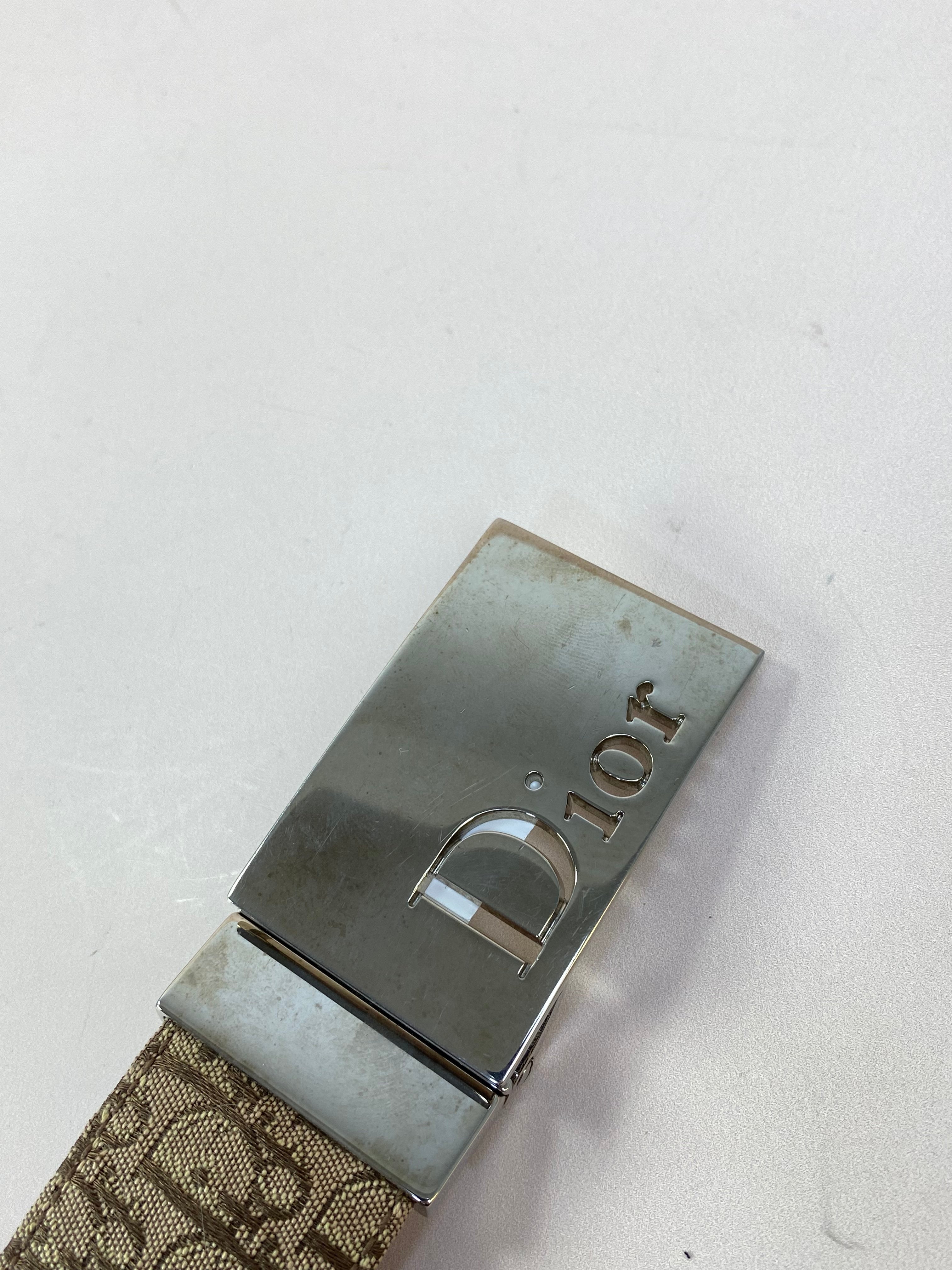 Christian Dior Monogram Red Logo Buckle Reversible Belt