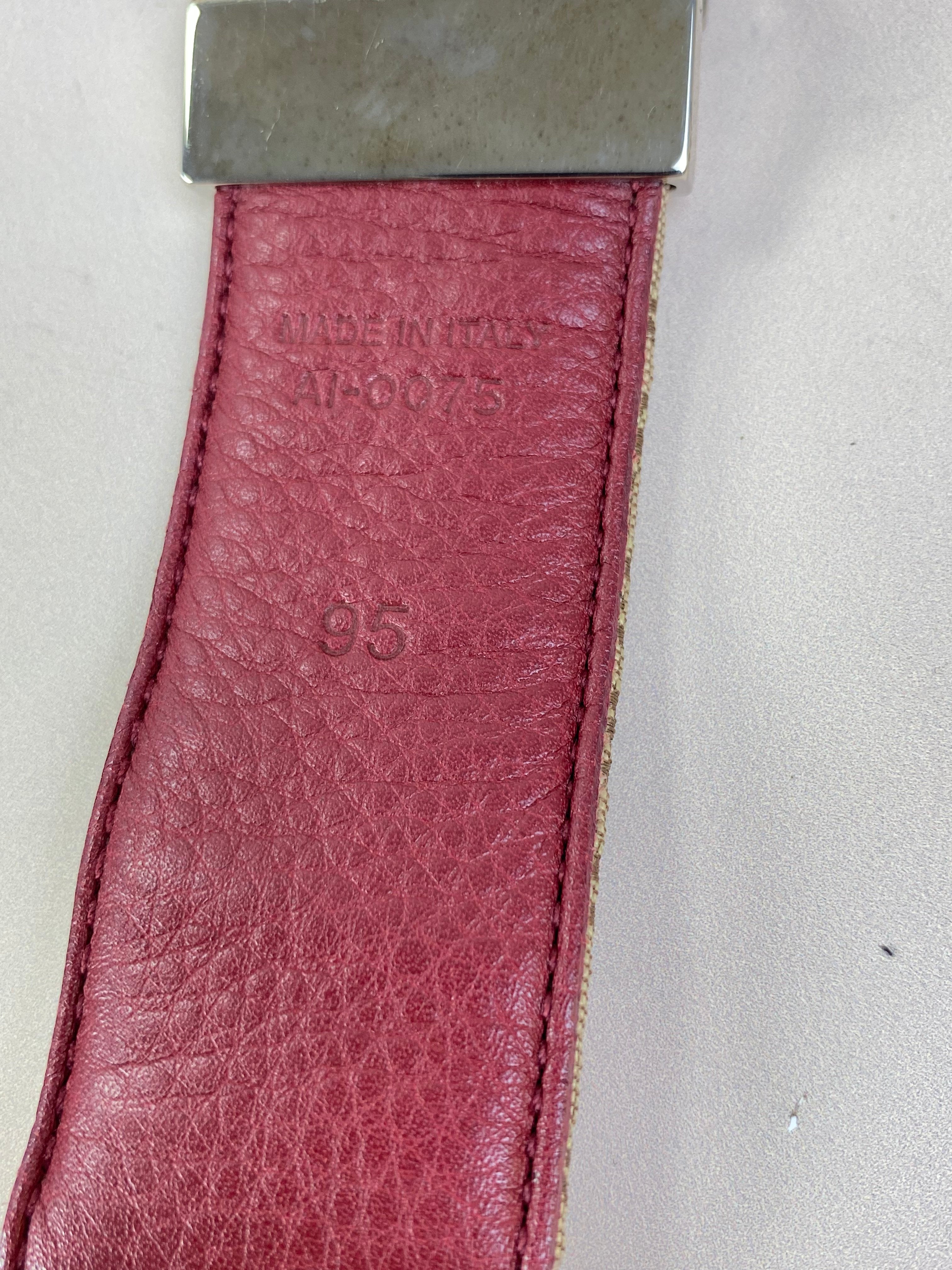 Christian Dior Monogram Red Logo Buckle Reversible Belt