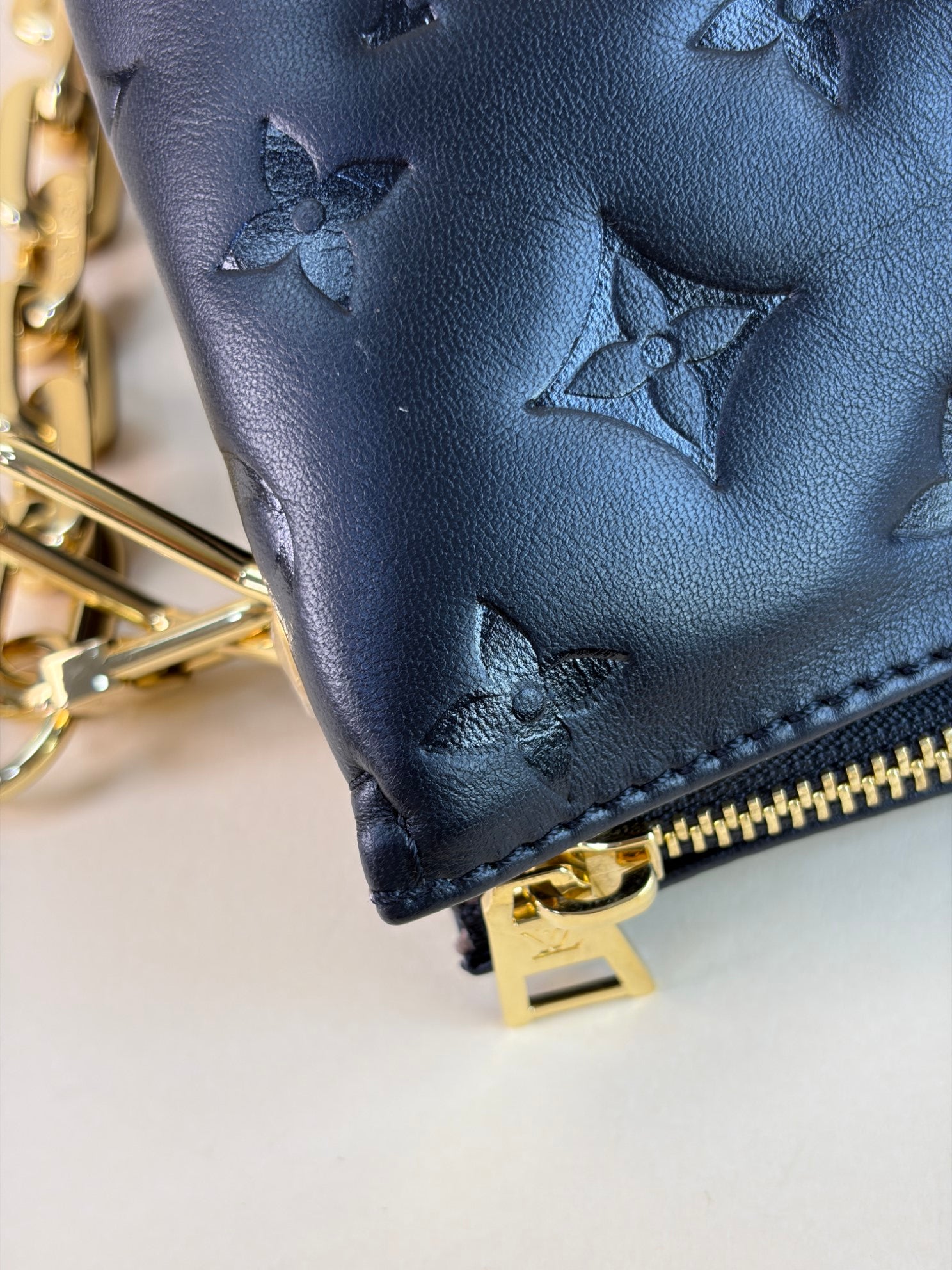 Louis Vuitton black Monogram Empreinte Coussin PM Shoulder Bag