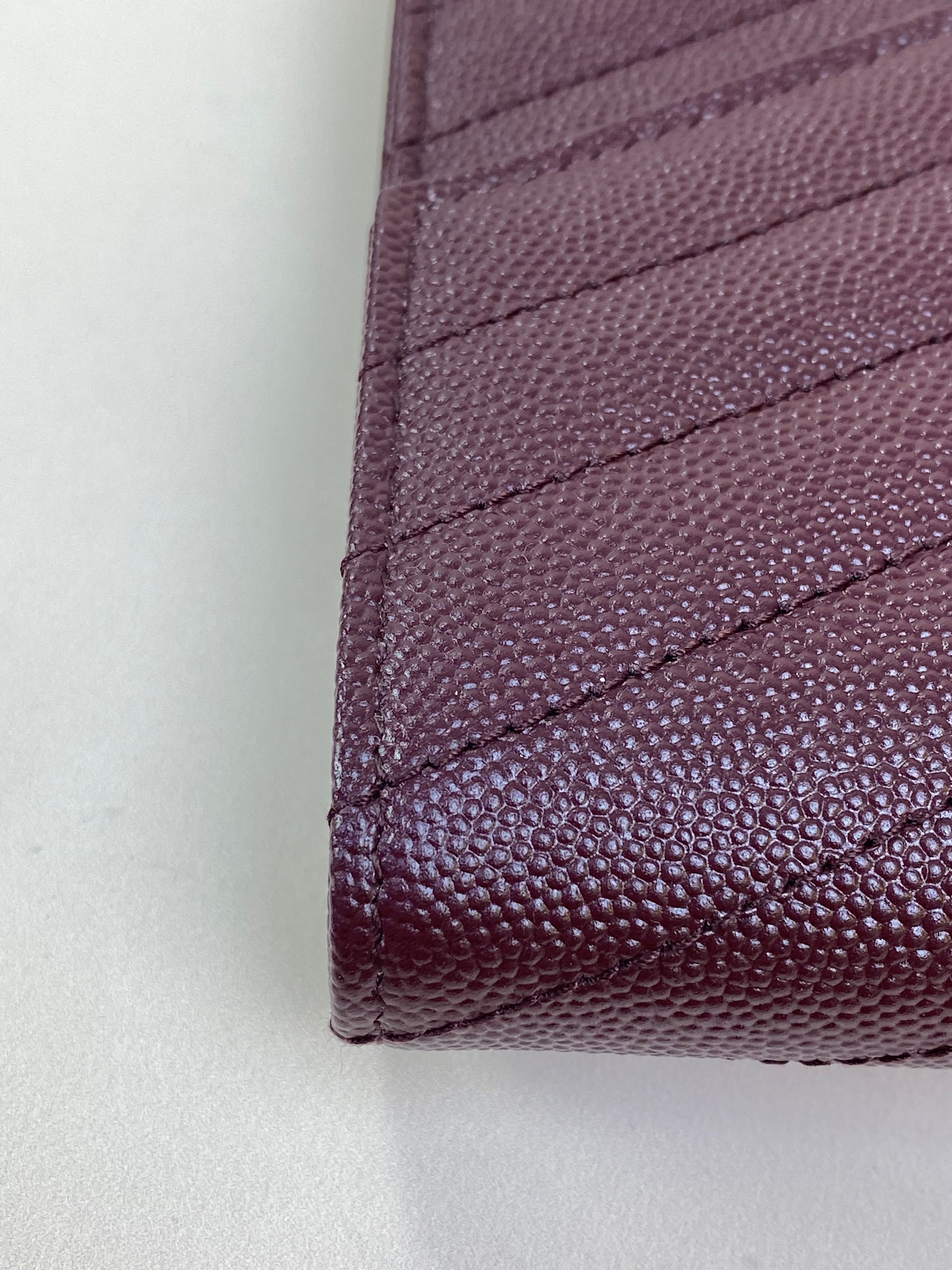 YSL Burgundy Matelasse Cassandre Flap Pouch with Holder