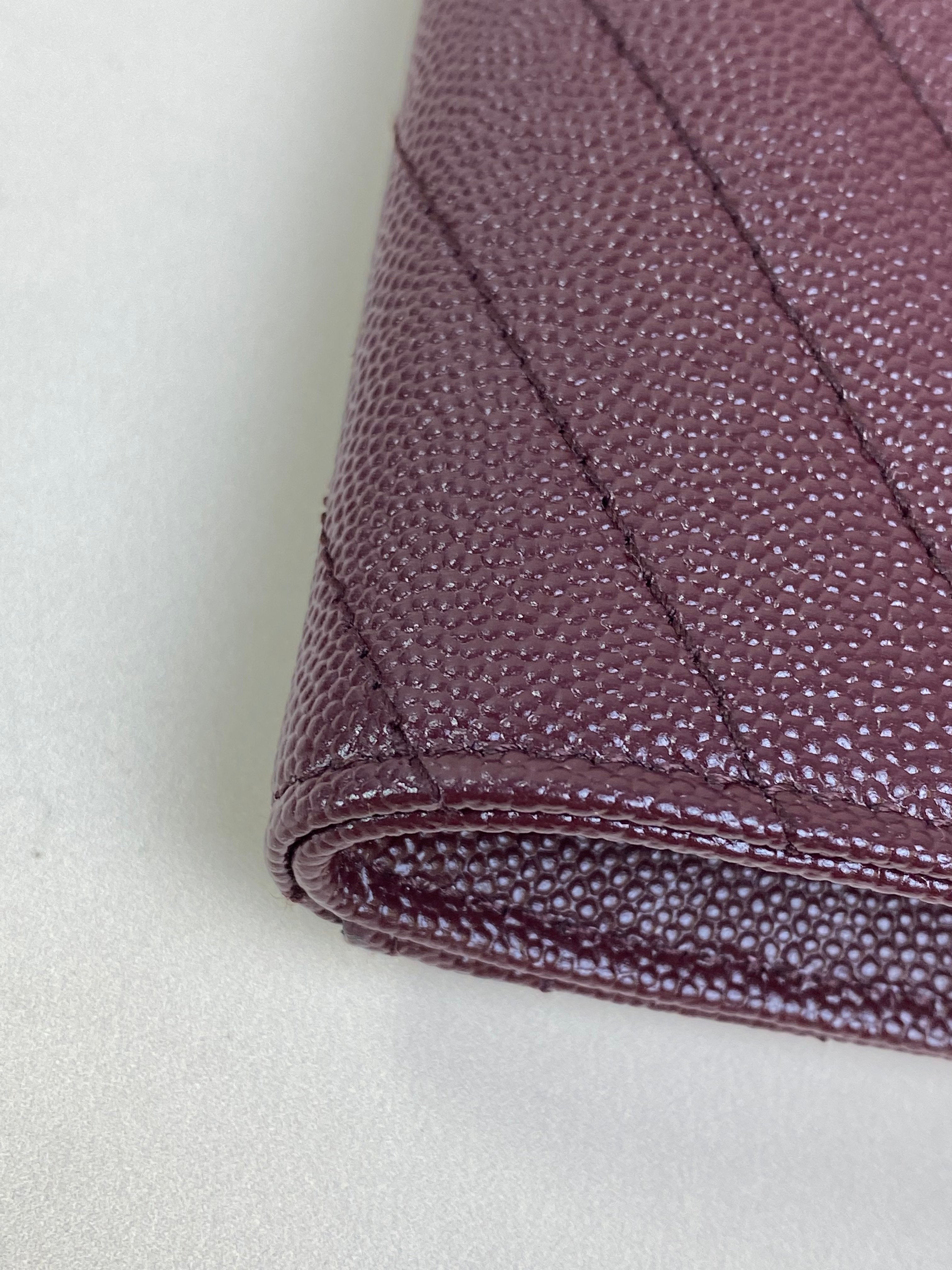YSL Burgundy Matelasse Cassandre Flap Pouch with Holder