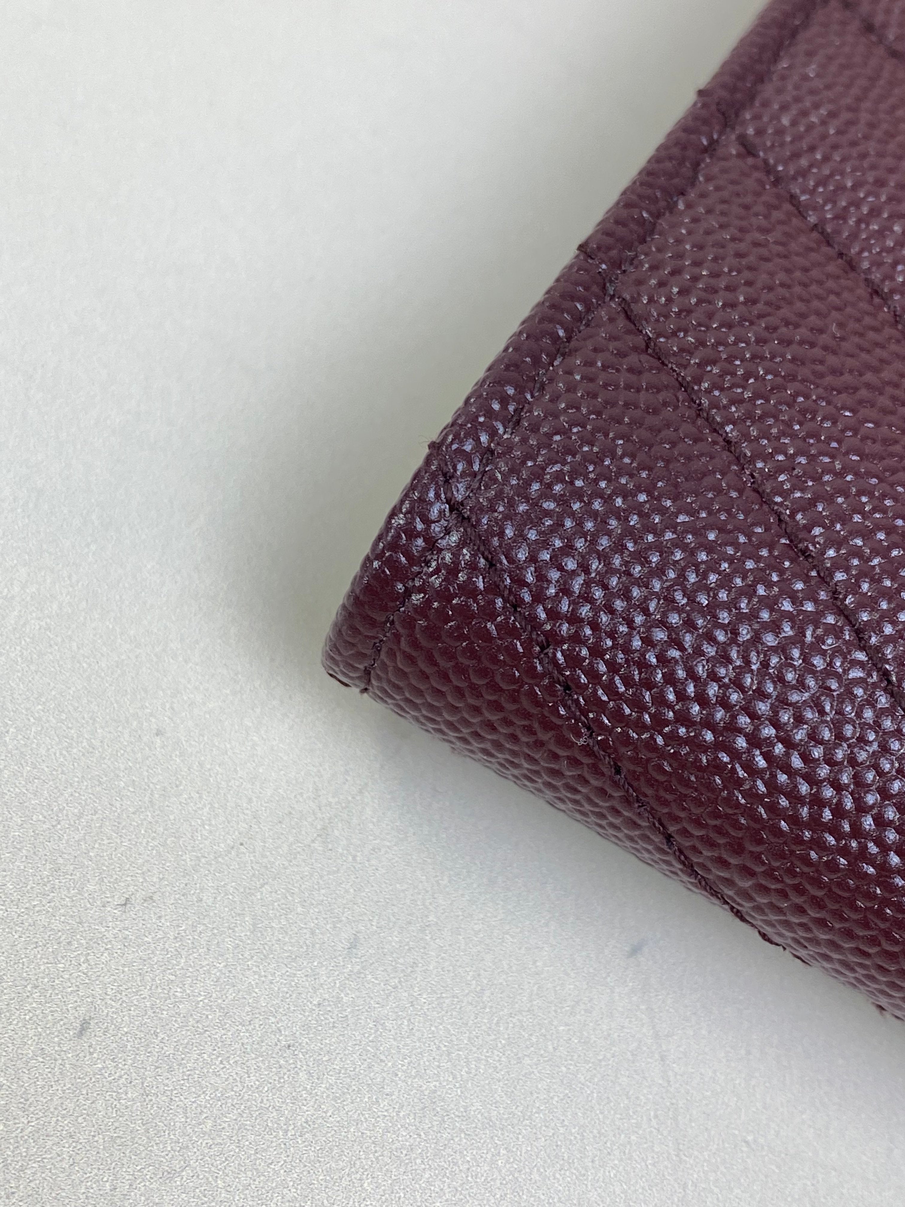 YSL Burgundy Matelasse Cassandre Flap Pouch with Holder