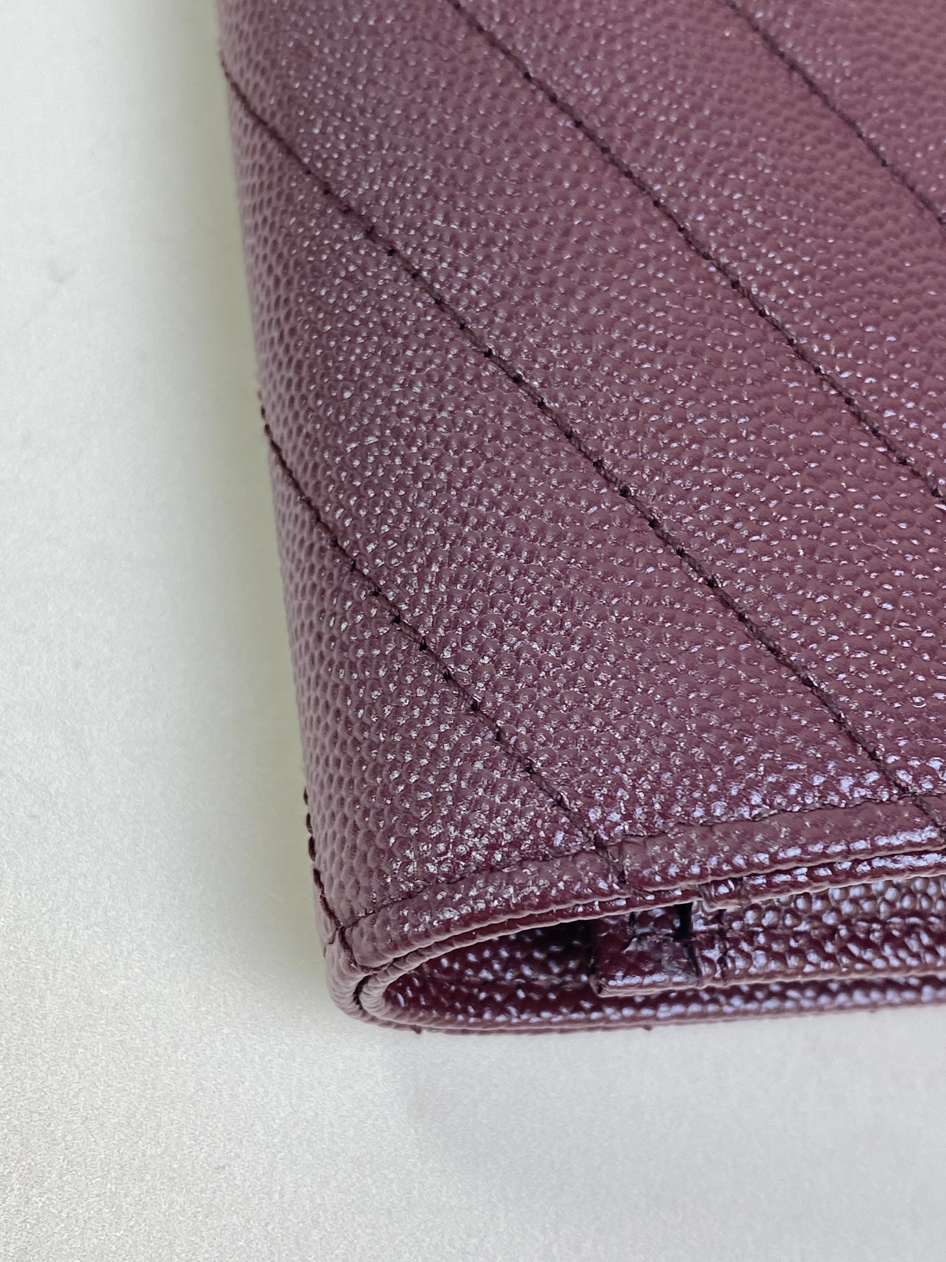 YSL Burgundy Matelasse Cassandre Flap Pouch with Holder