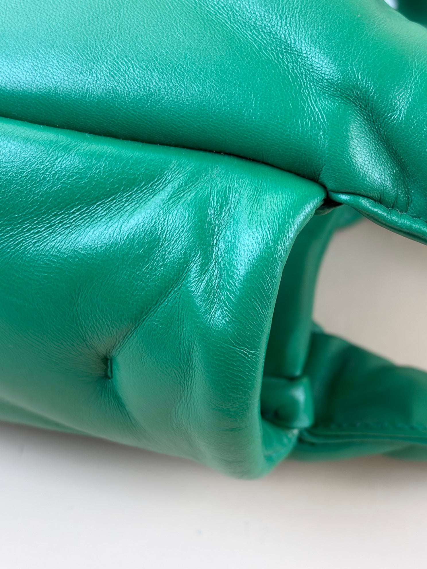 PRADA green Nappa soft small, padded tote bag