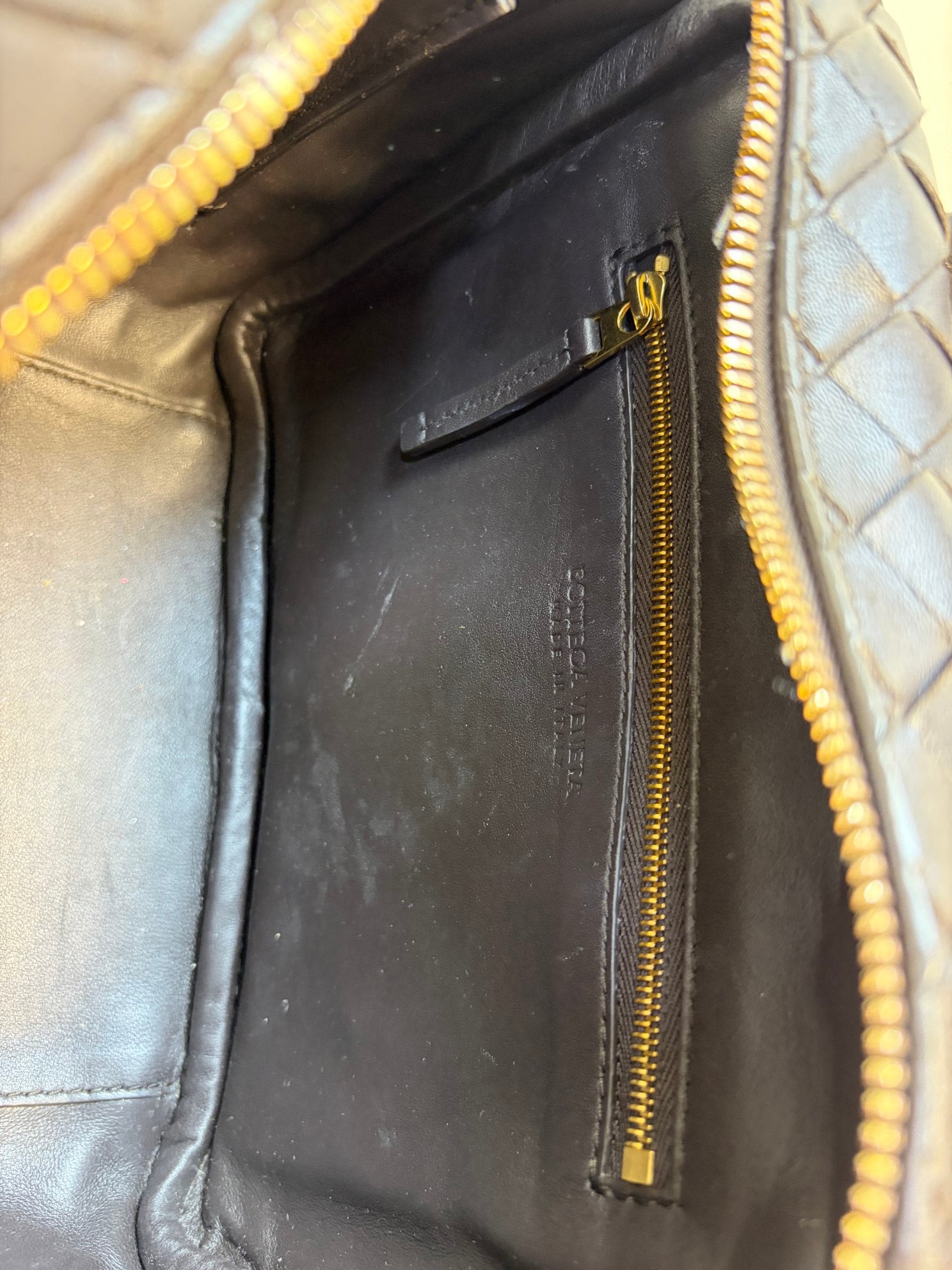 Bottega Veneta brown fondant Intrecciato woven Nappa lather small getaway bag