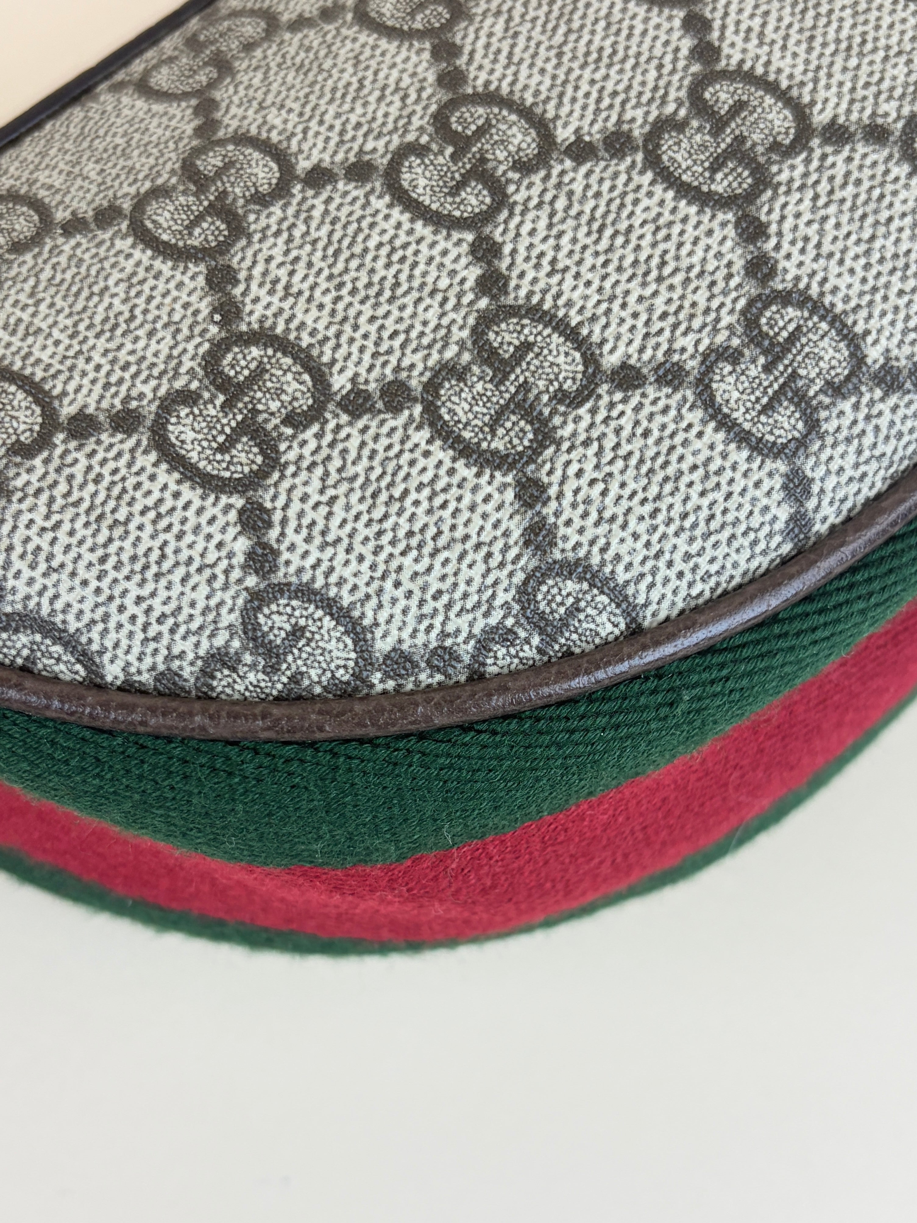 Gucci Tricolor GG Supreme Monogram Mini Ophidia Half Moon Hobo Bag