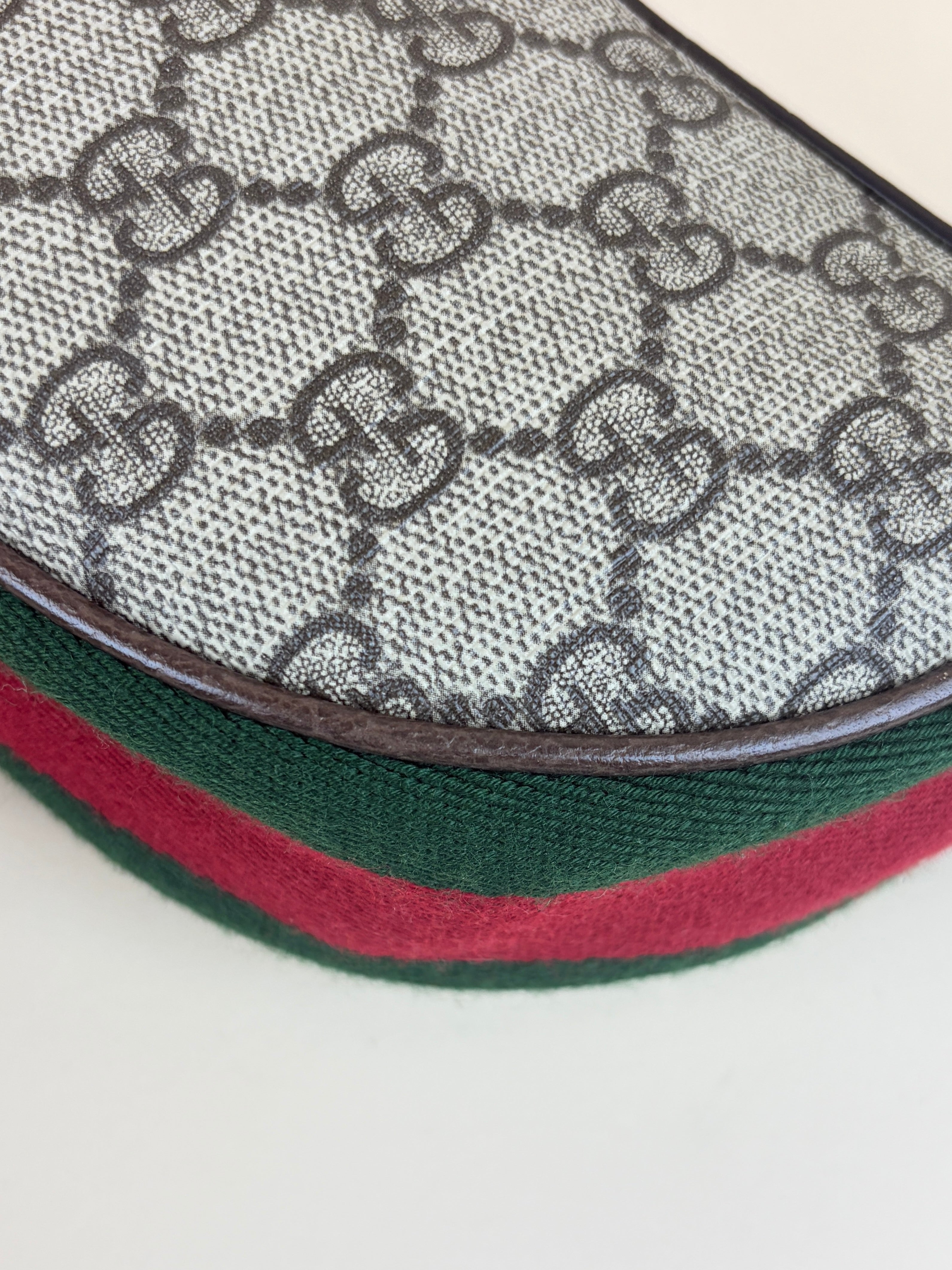 Gucci Tricolor GG Supreme Monogram Mini Ophidia Half Moon Hobo Bag