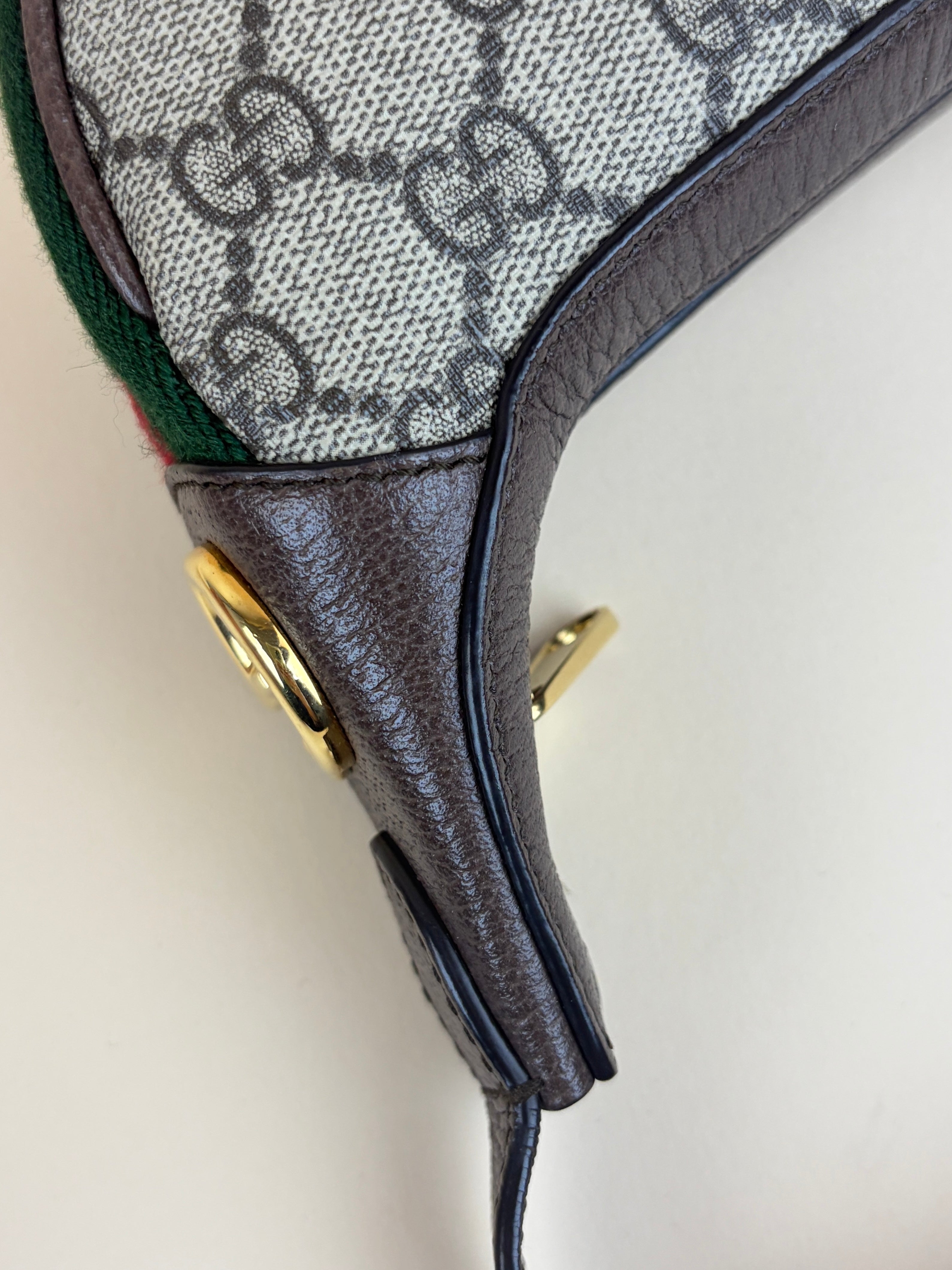Gucci Tricolor GG Supreme Monogram Mini Ophidia Half Moon Hobo Bag
