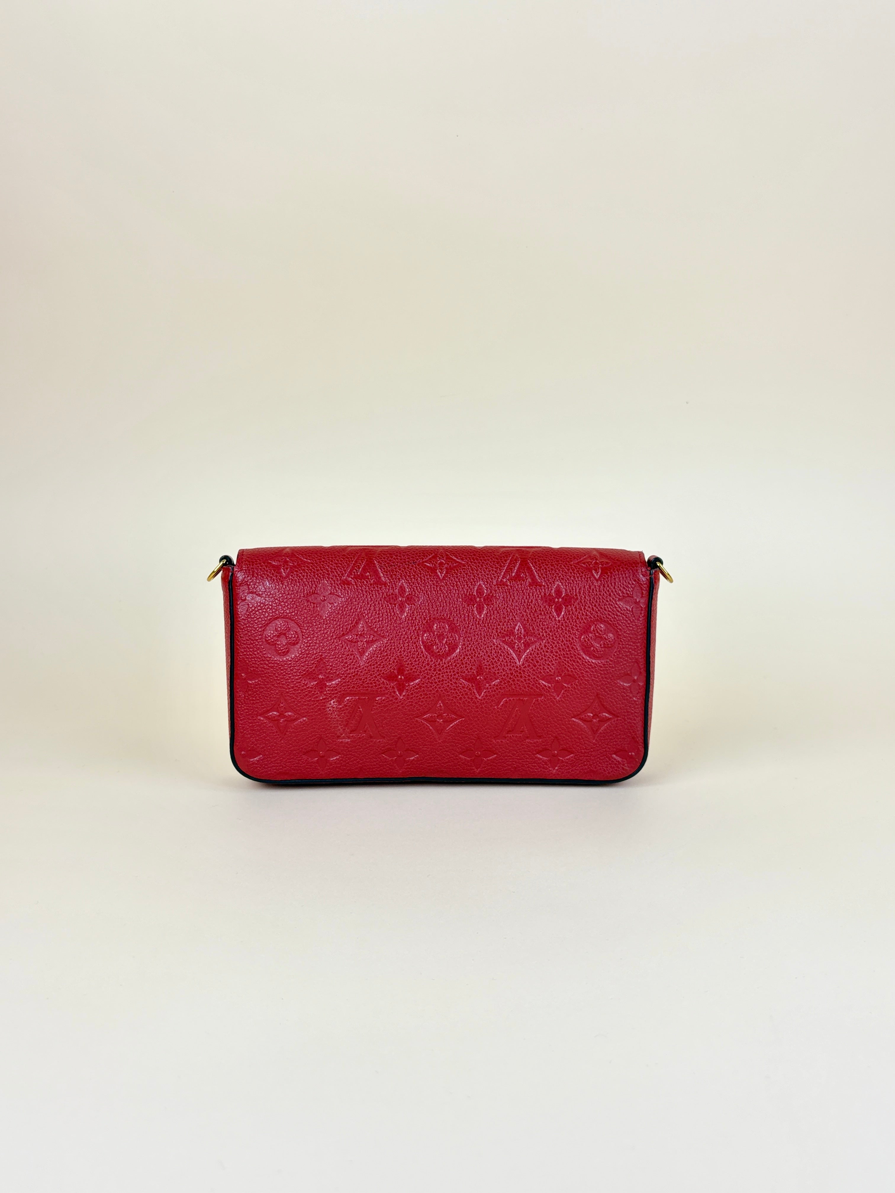 Louis Vuitton Red Monogram Empreinte Felicie Pochette