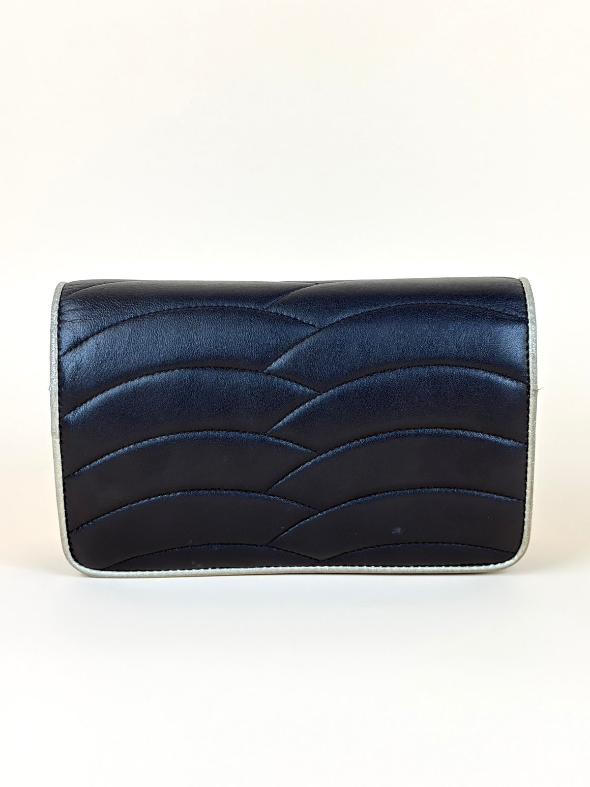 Chanel pagoda black lambskin leather woc bag