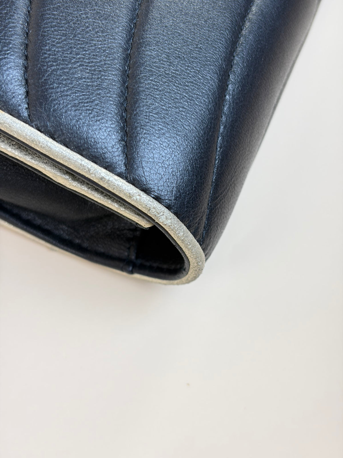 Chanel pagoda black lambskin leather woc bag