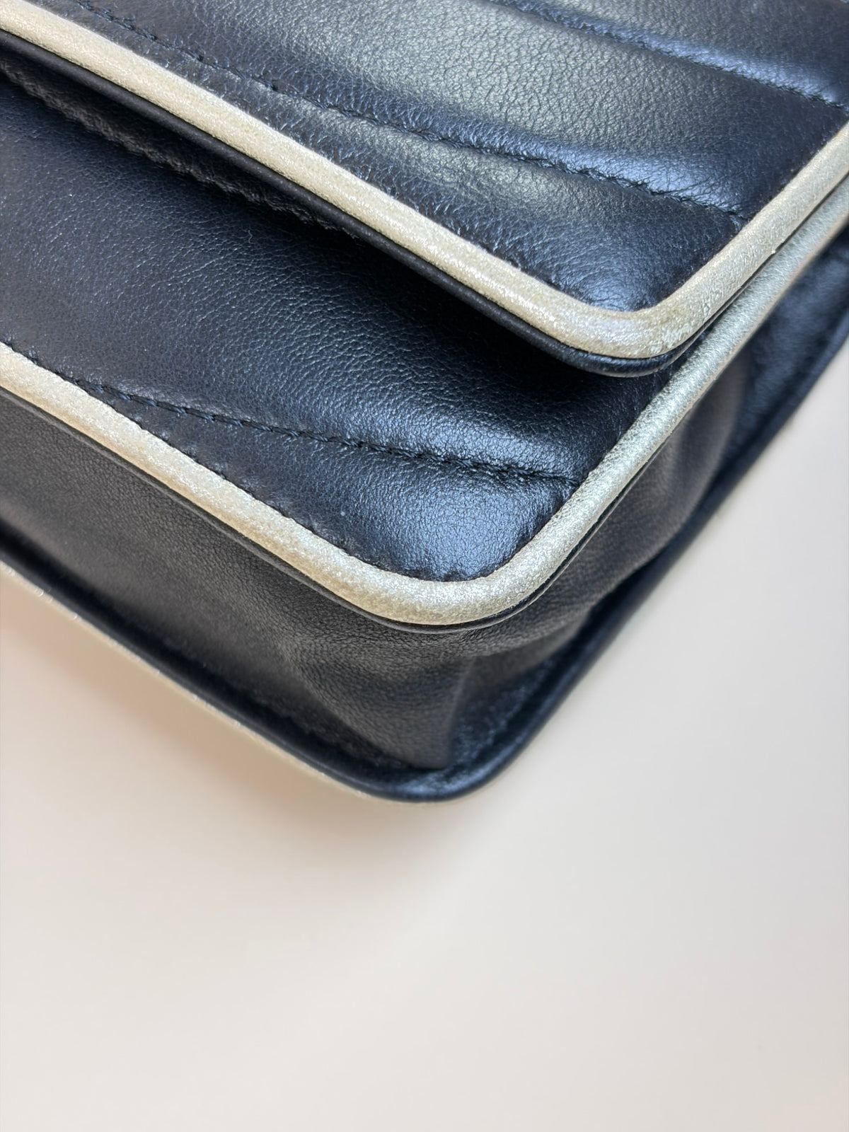 Chanel pagoda black lambskin leather woc bag