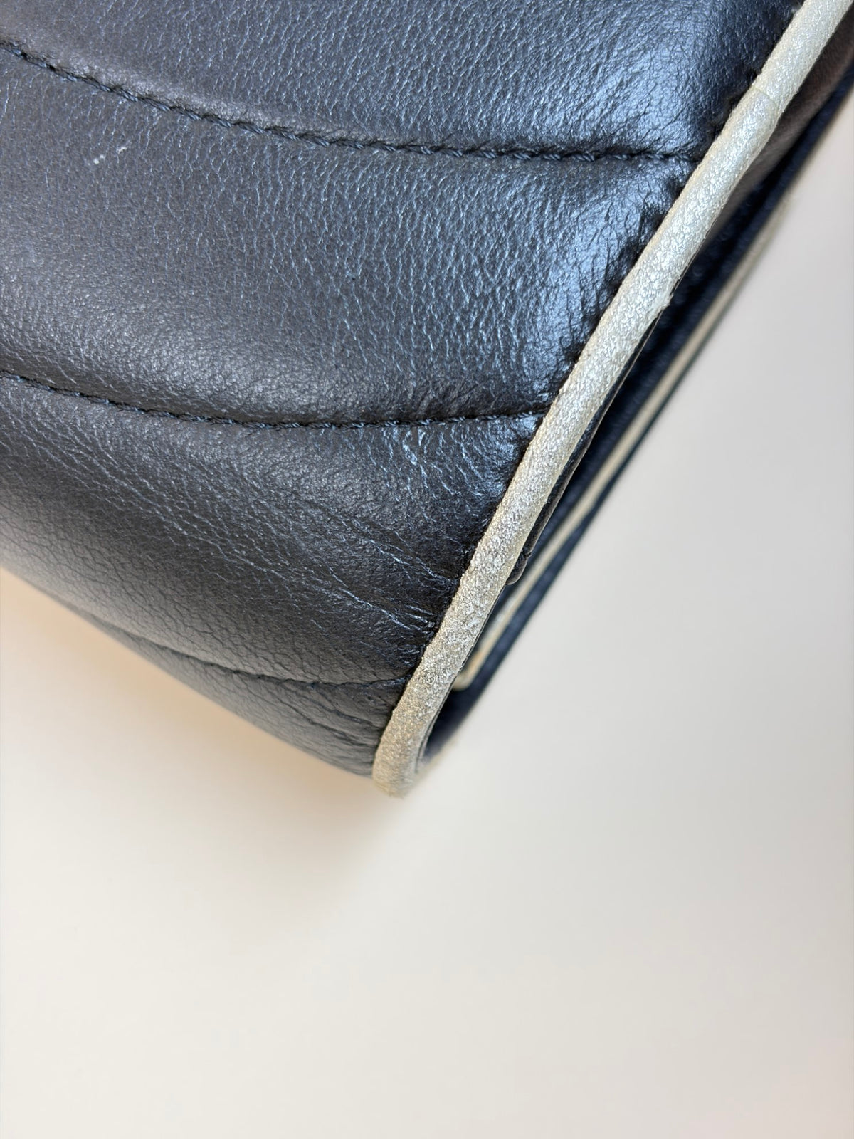 Chanel pagoda black lambskin leather woc bag