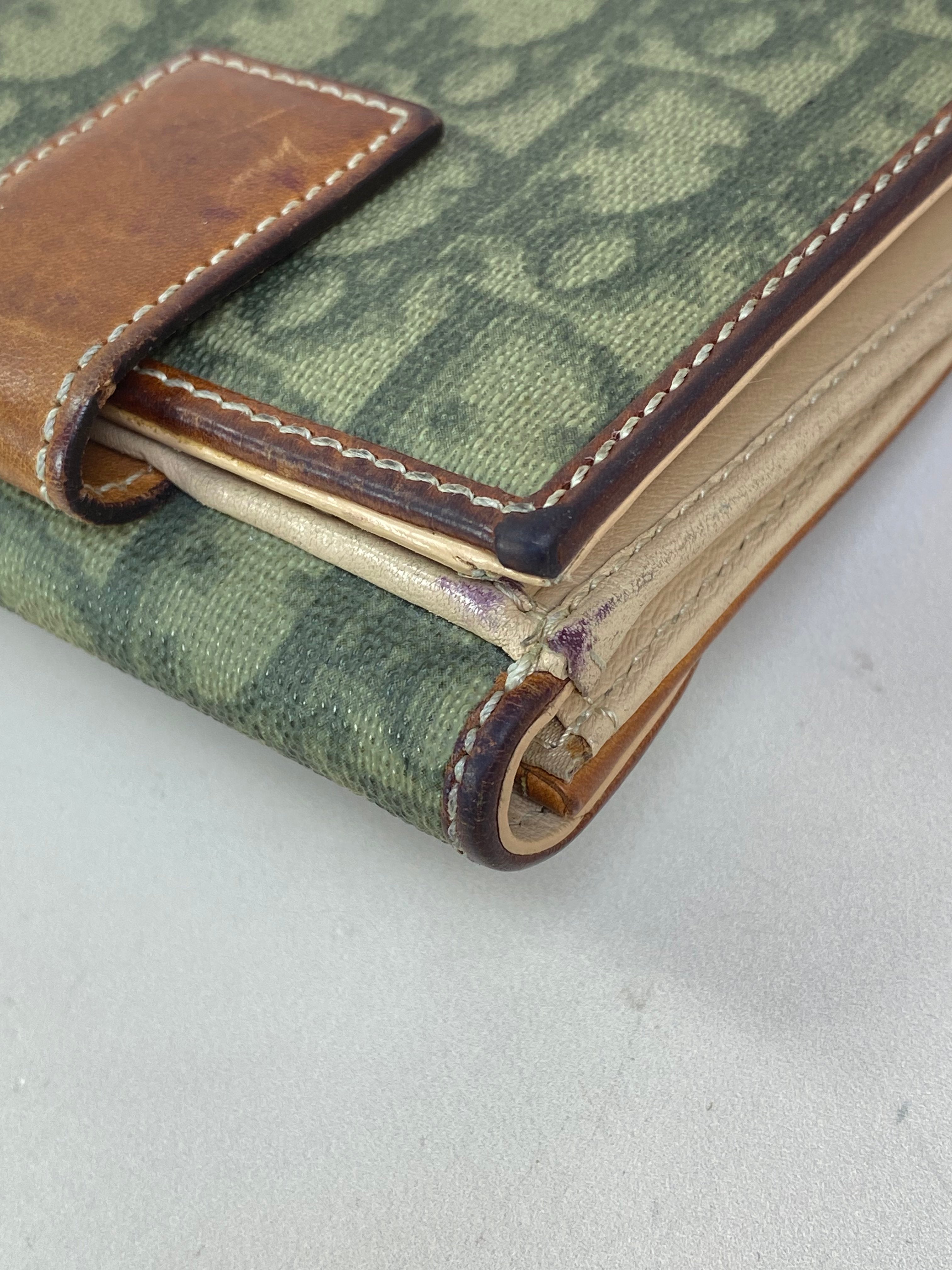 Christian Dior Green Romantique Oblique Wallet
