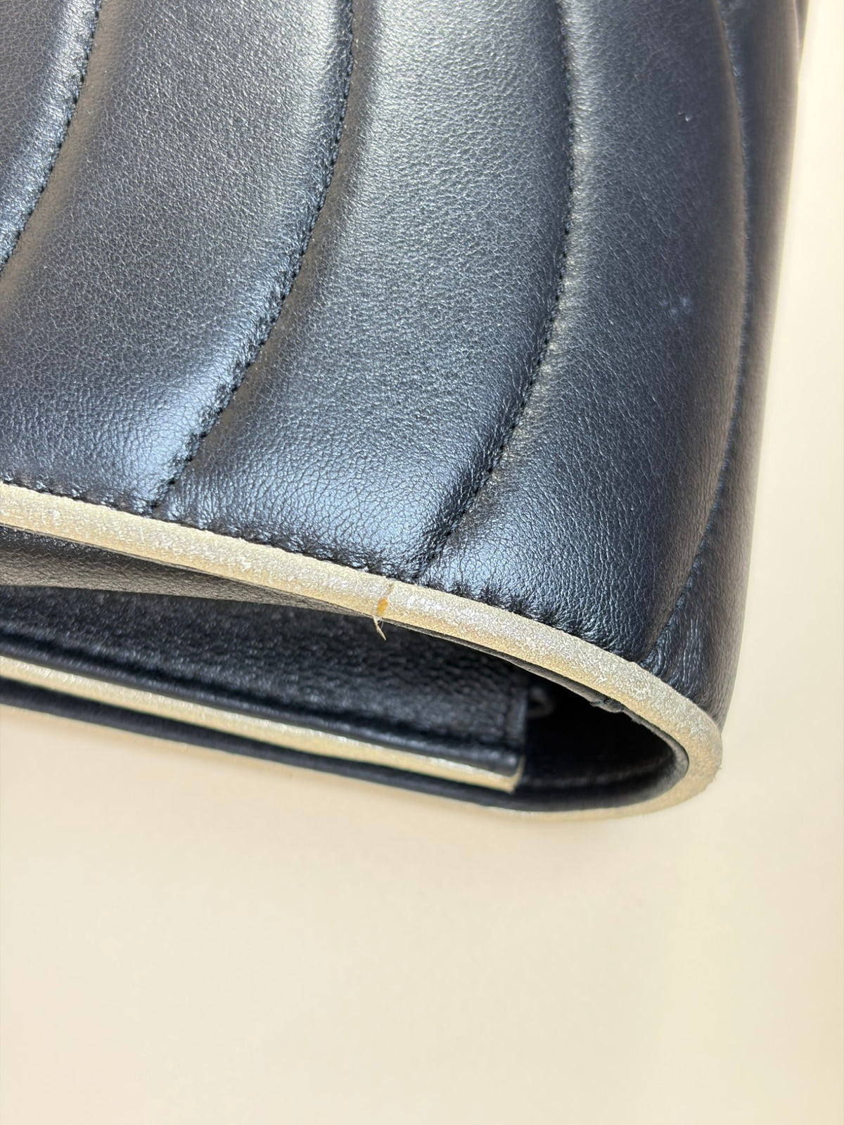 Chanel pagoda black lambskin leather woc bag