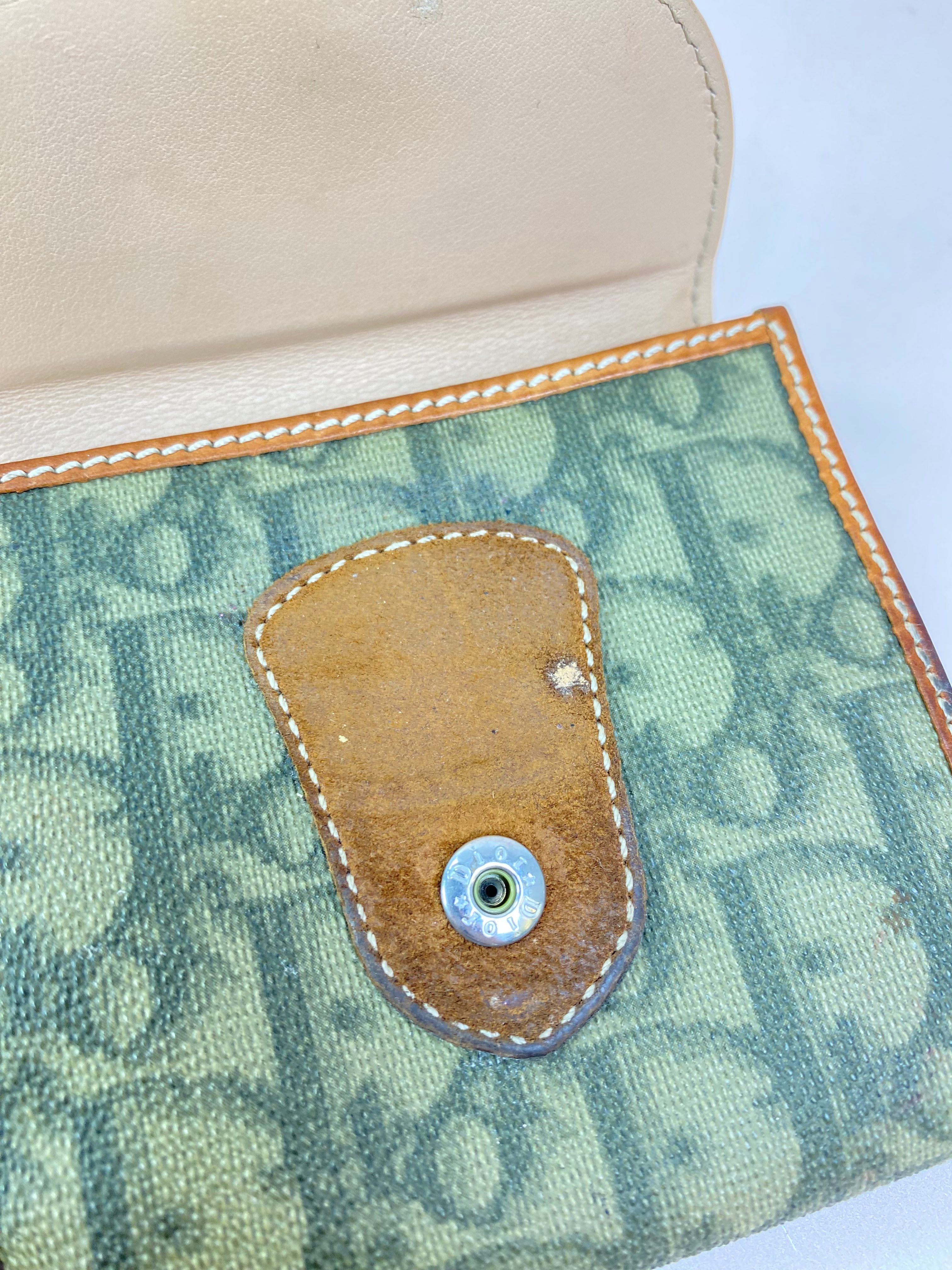 Christian Dior Green Romantique Oblique Wallet