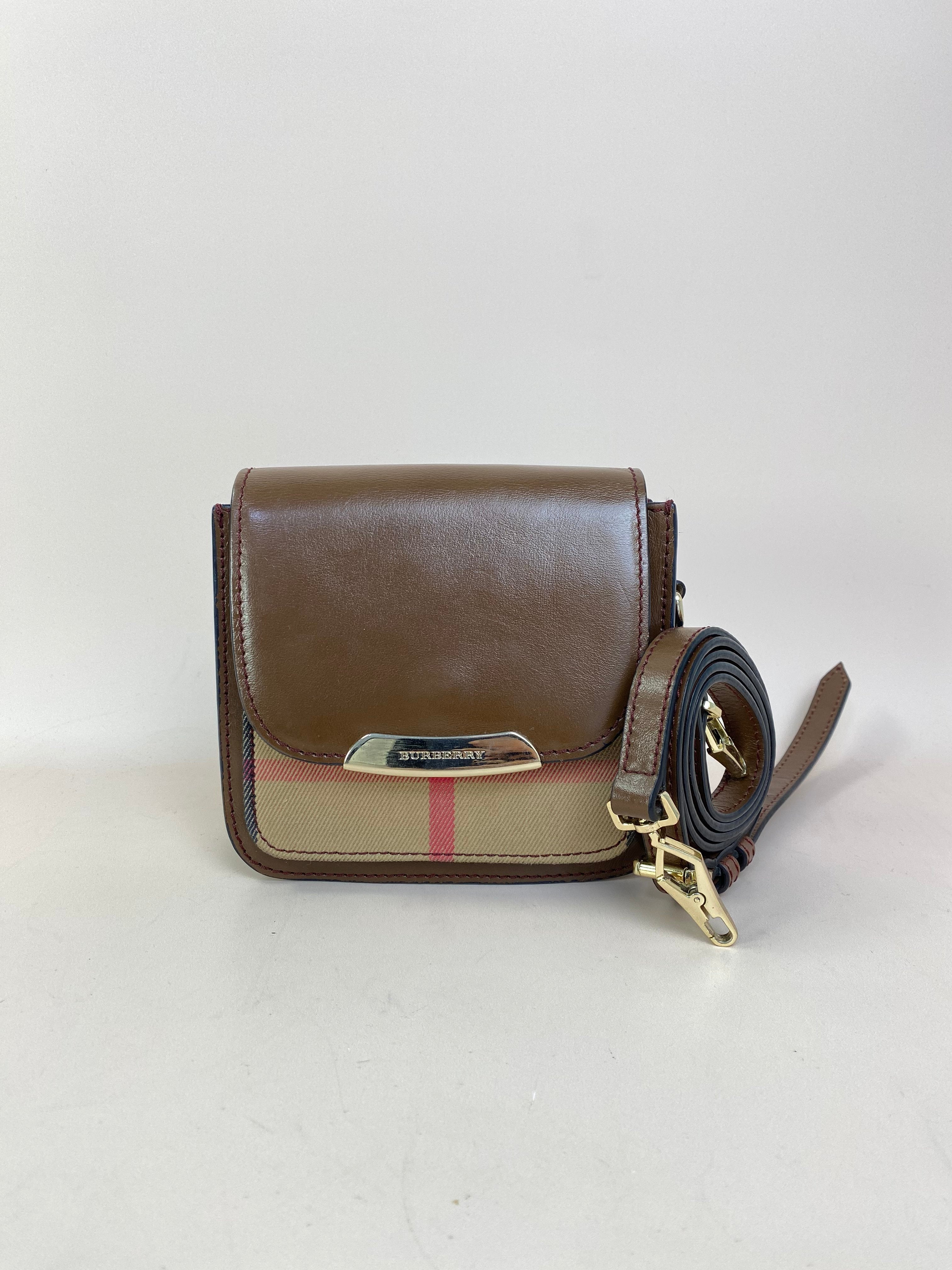 Burberry Brown House Check Small Shoulder Bag