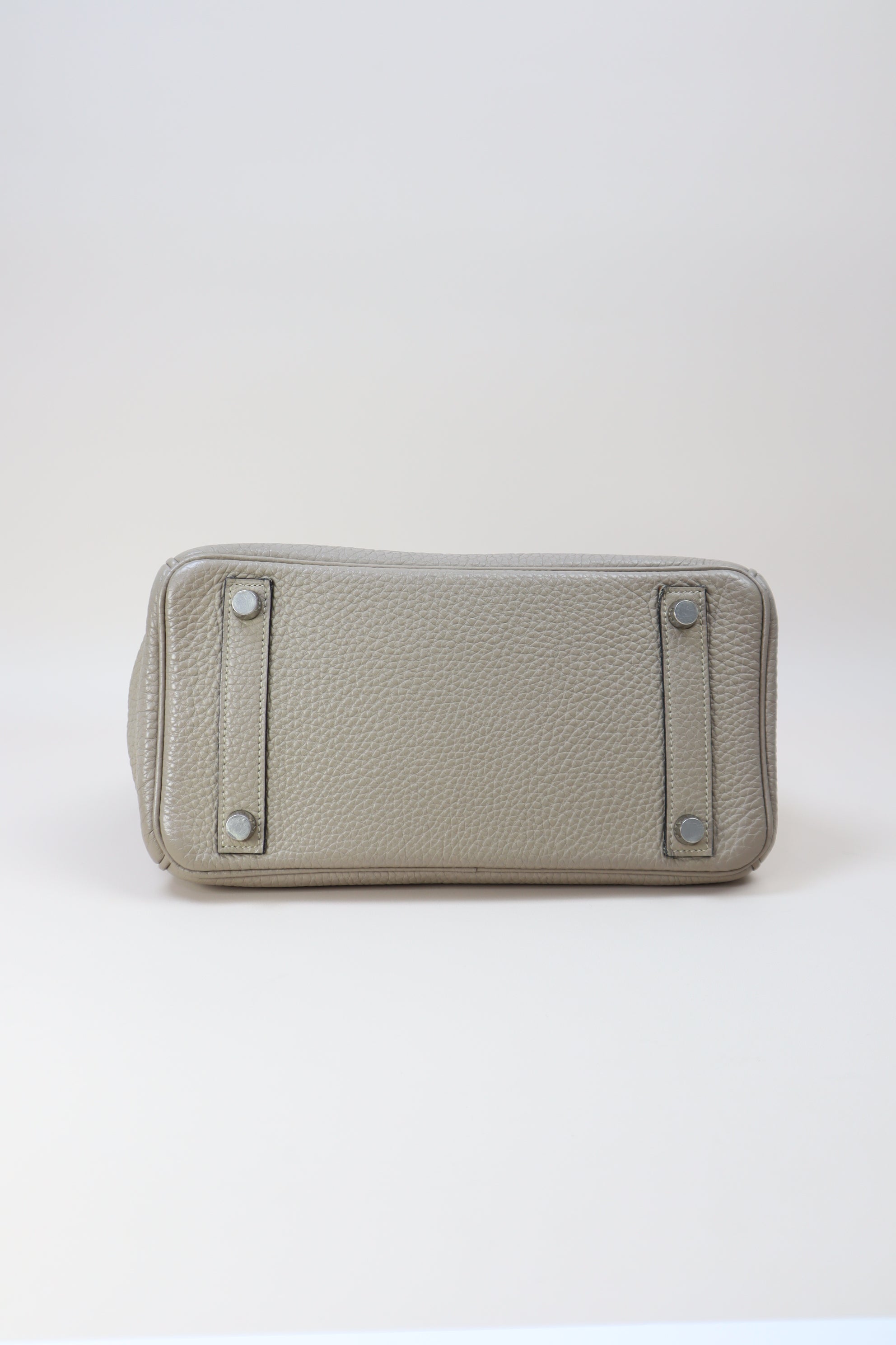 Hermes Gris Tourterelle Birkin 25 Bag with Twilly