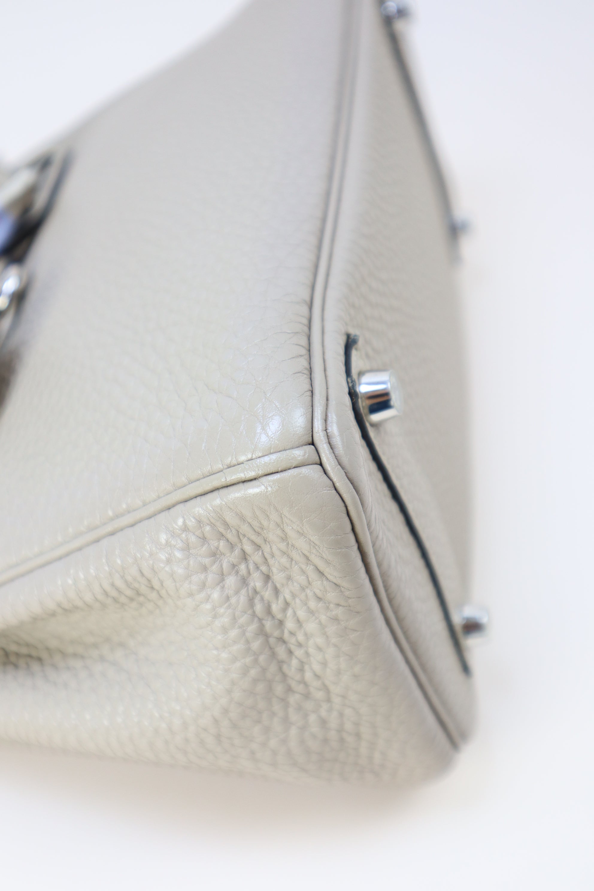 Hermes Gris Tourterelle Birkin 25 Bag with Twilly