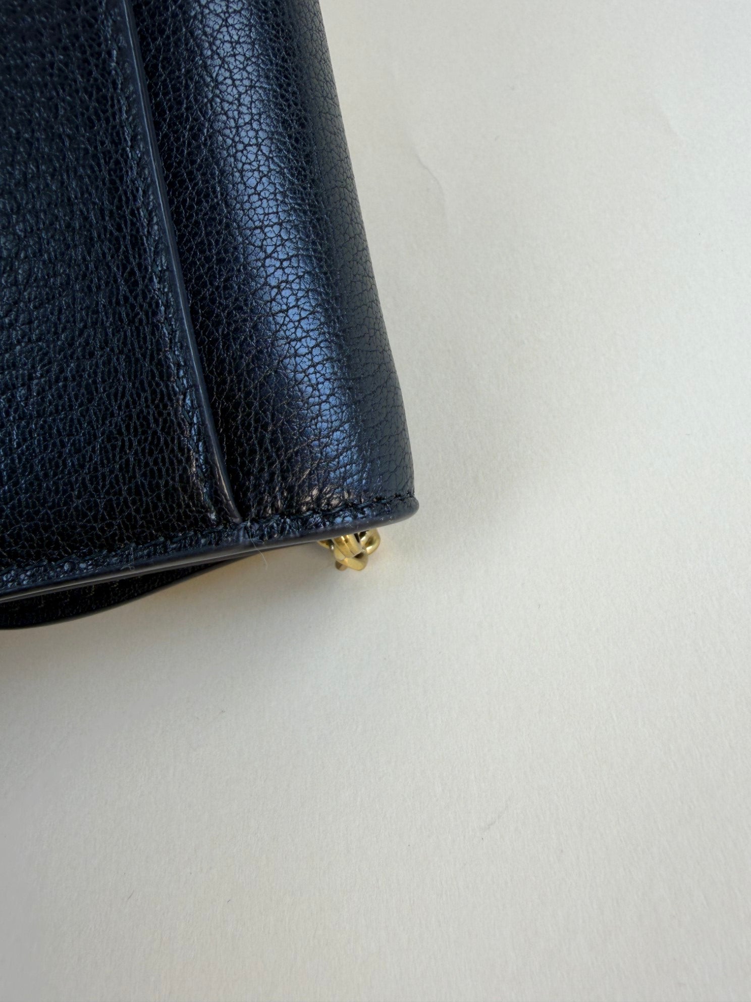 Christian Dior black goatskin saddle pouch with chain