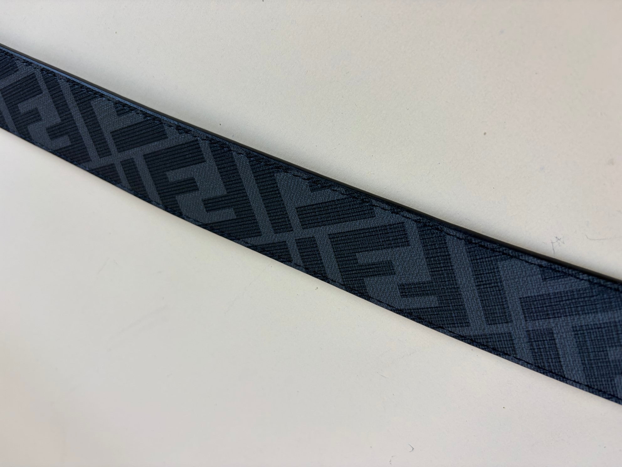 Fendi squared reversible ff gray and black belt