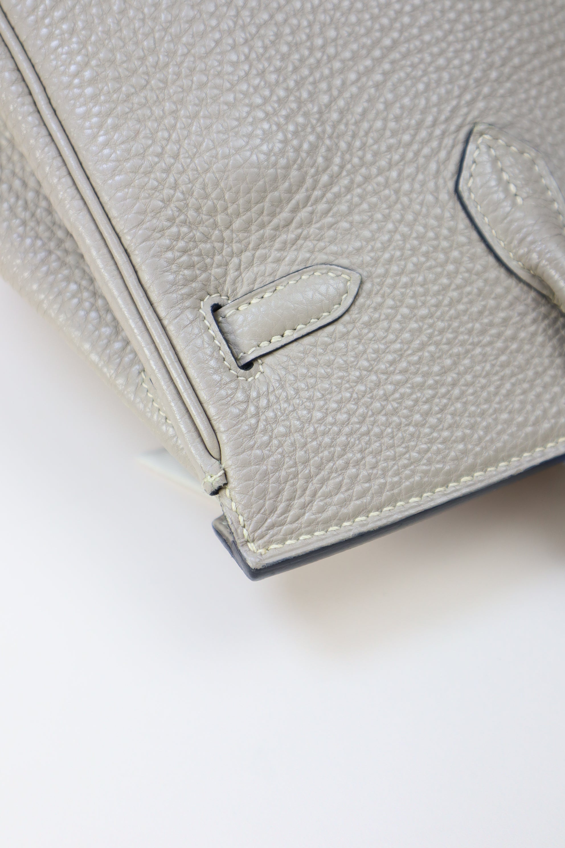 Hermes Gris Tourterelle Birkin 25 Bag with Twilly