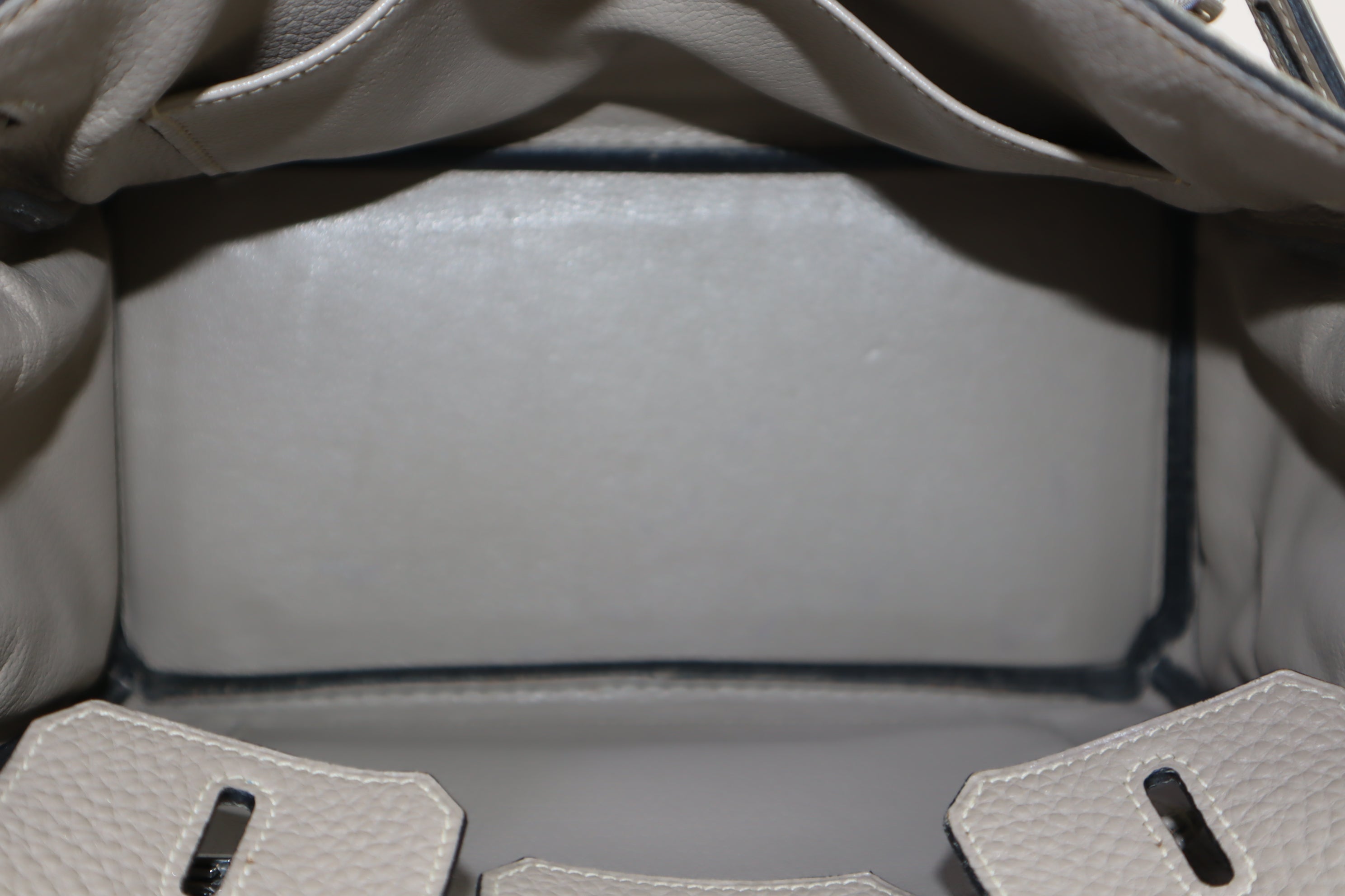 Hermes Gris Tourterelle Birkin 25 Bag with Twilly