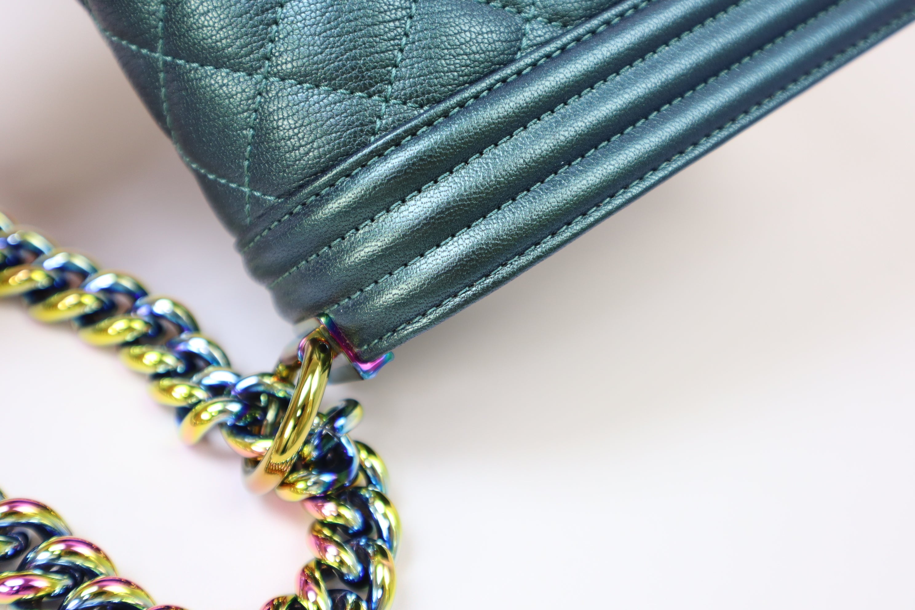 Chanel Green CC Medium Boy Flap Bag