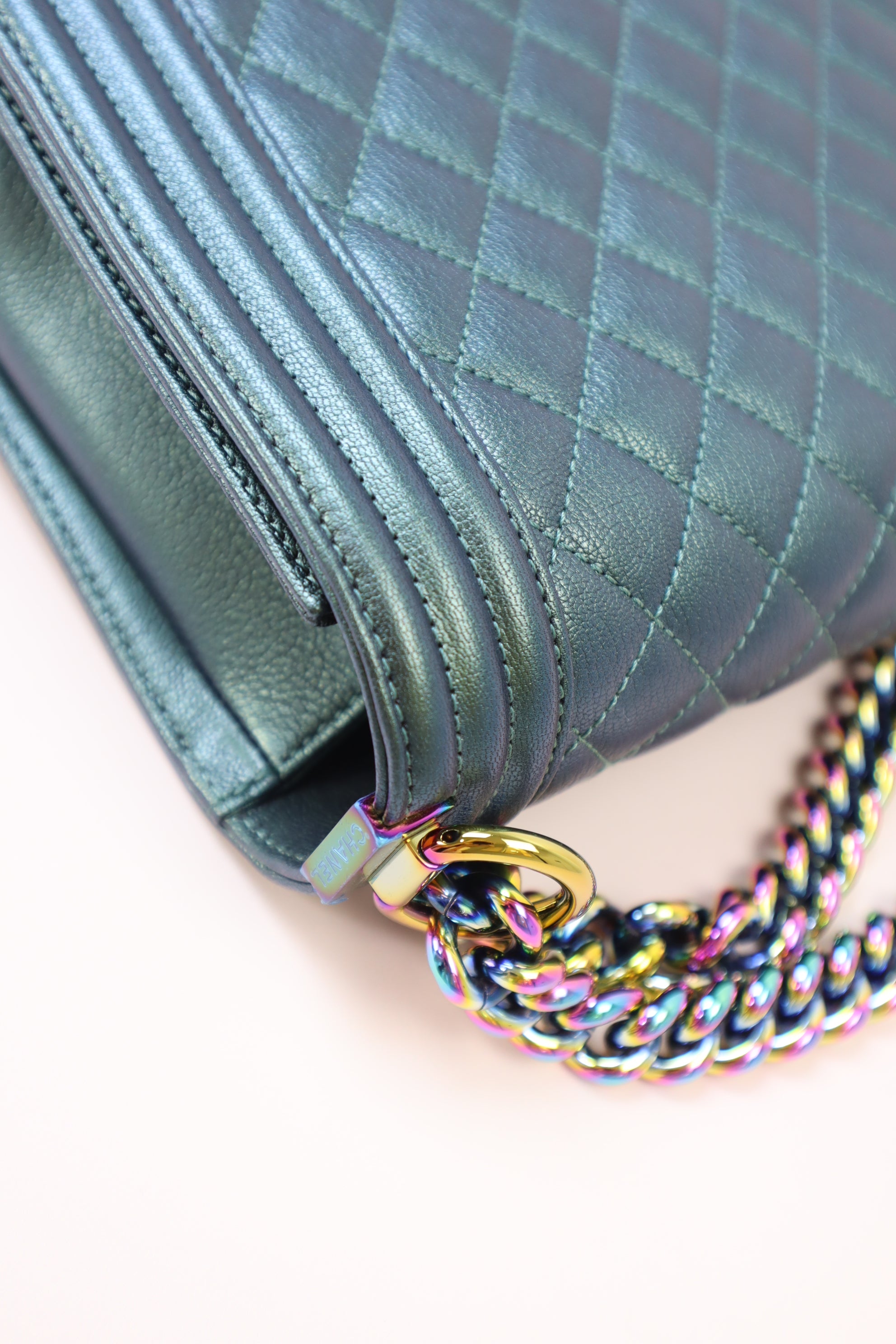 Chanel Green CC Medium Boy Flap Bag