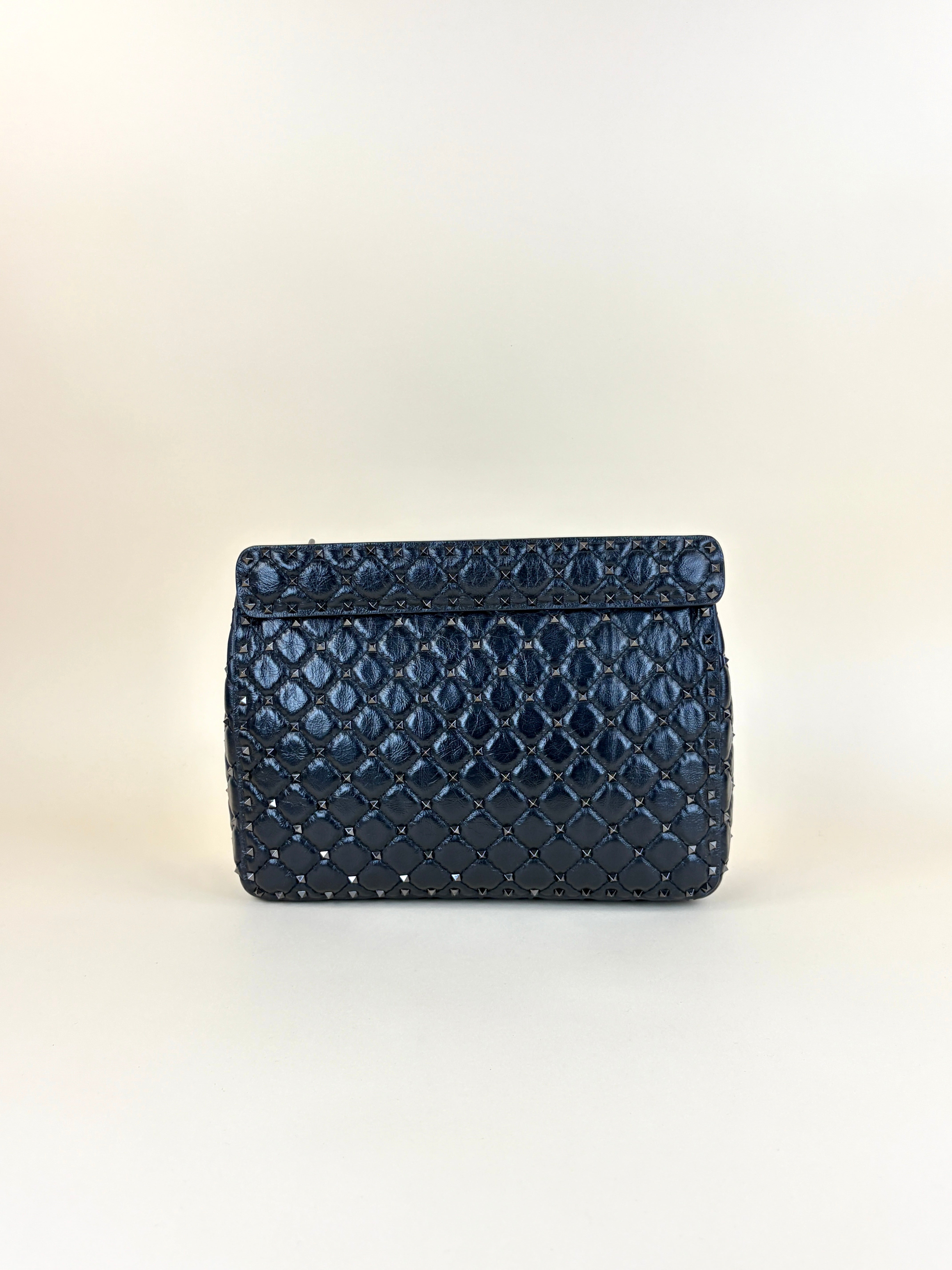 Valentino Black Spike Stud Large Shoulder Bag