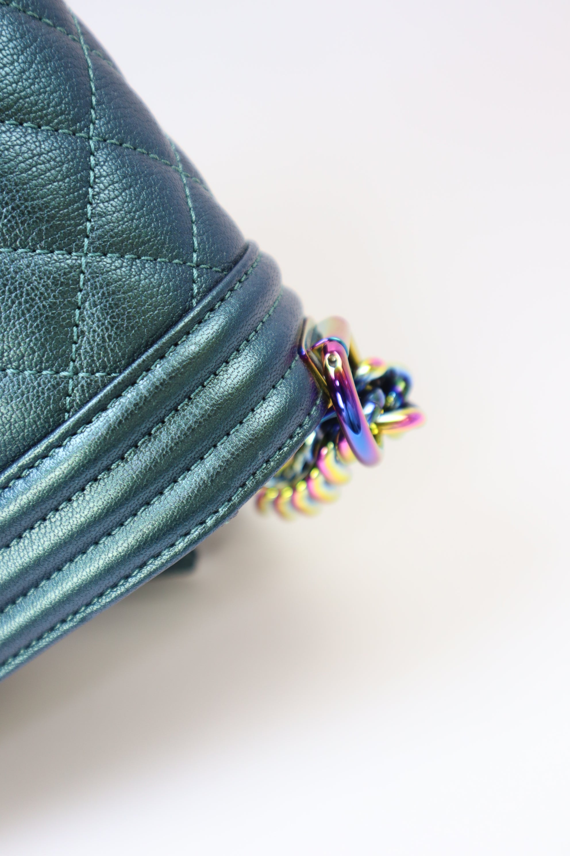 Chanel Green CC Medium Boy Flap Bag