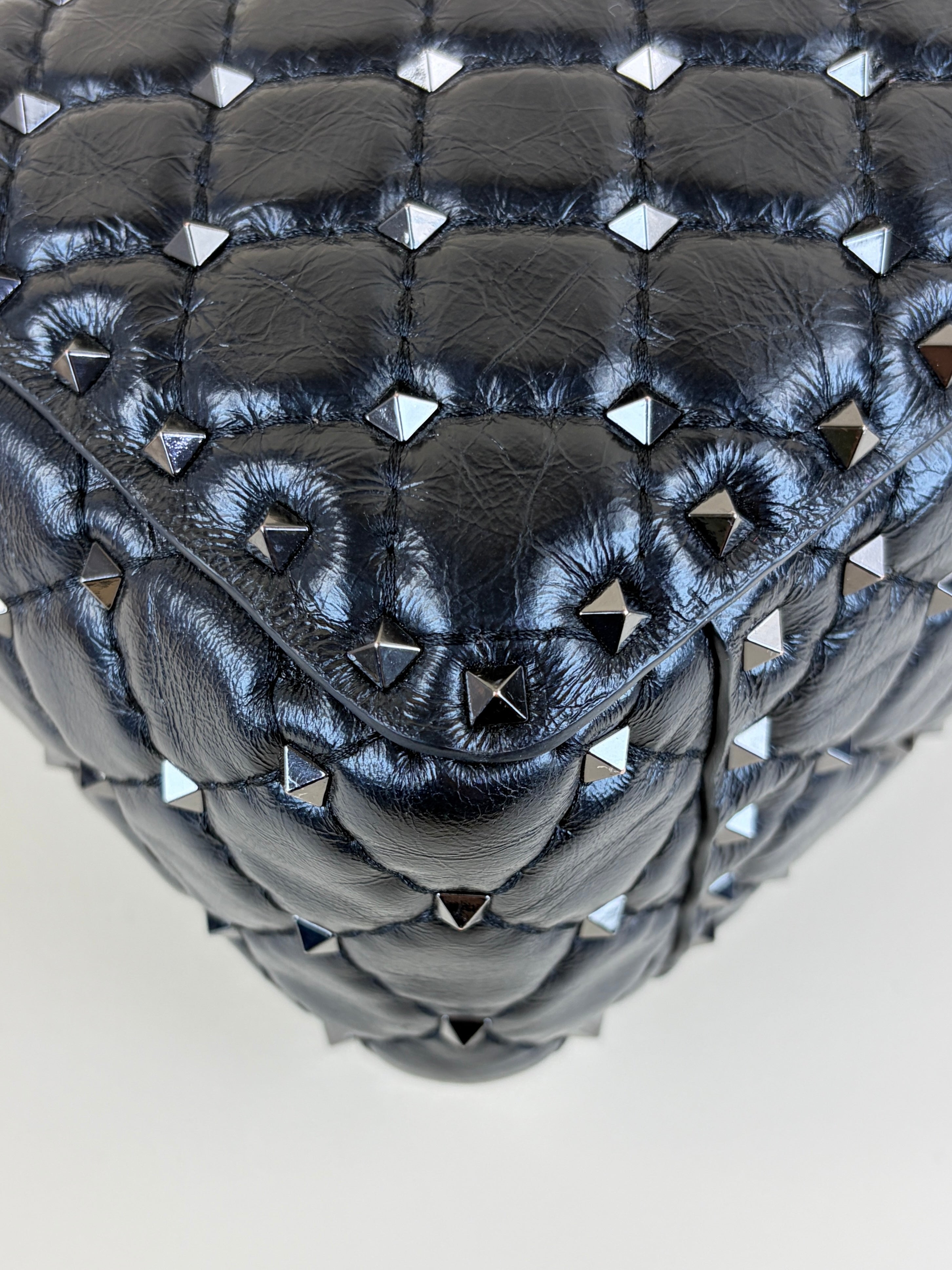 Valentino Black Spike Stud Large Shoulder Bag