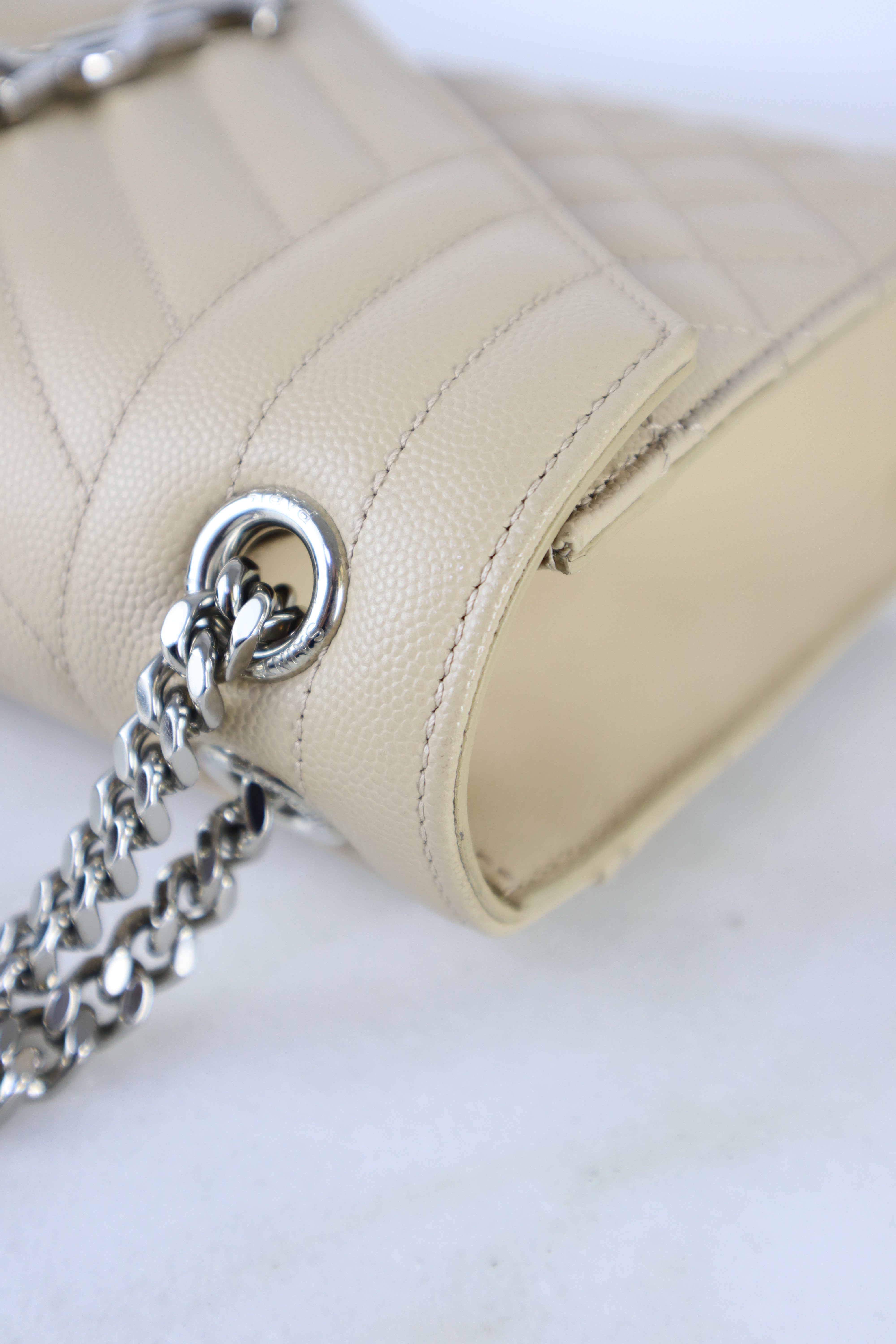 YSL Beige Envelope Medium Crossbody Bag