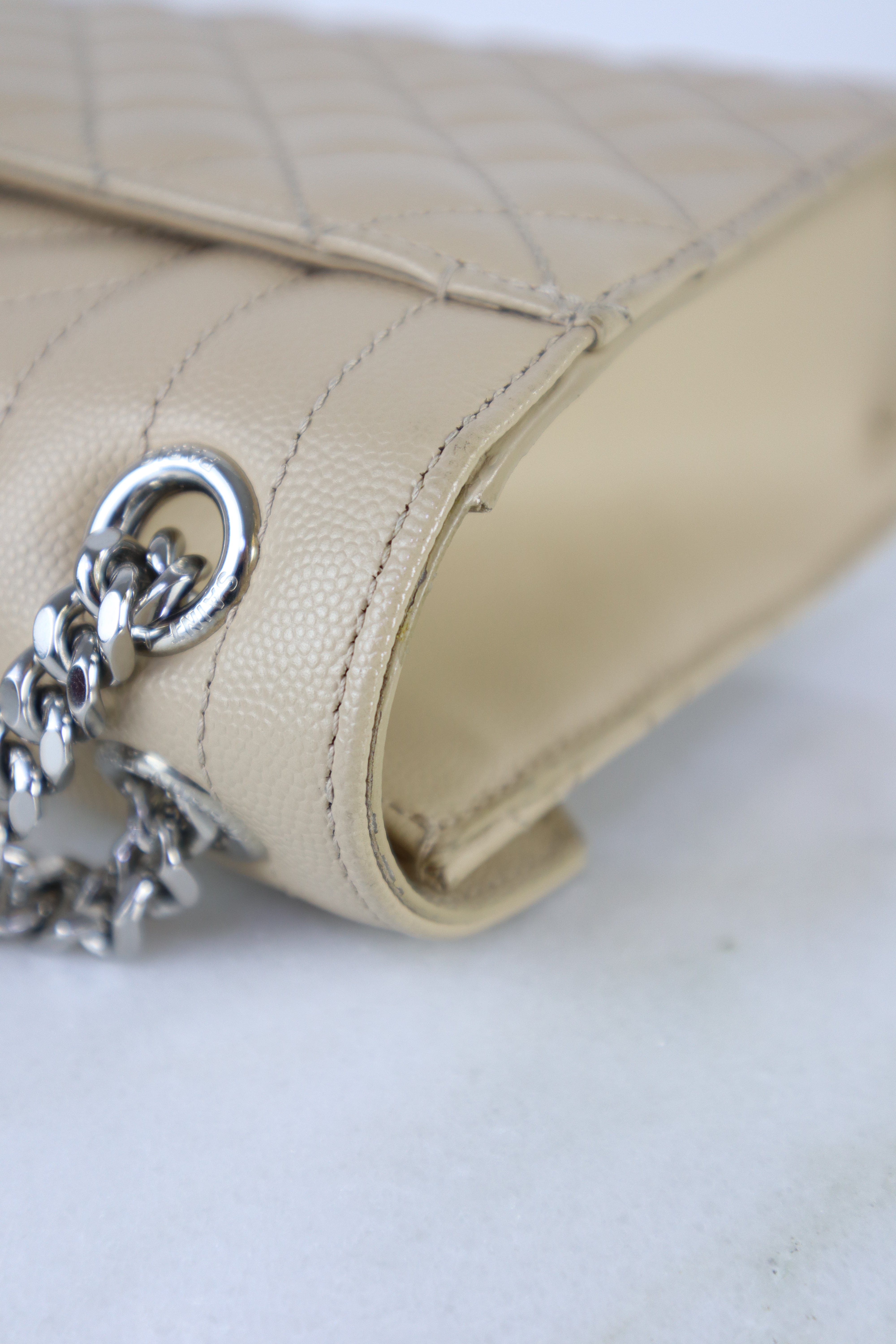YSL Beige Envelope Medium Crossbody Bag