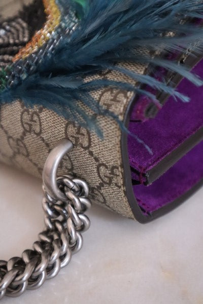 Gucci GG Supreme Monogram Feather Embroidered Parrot Dionysus Bag-handbag-Gucci-The Closet Egypt