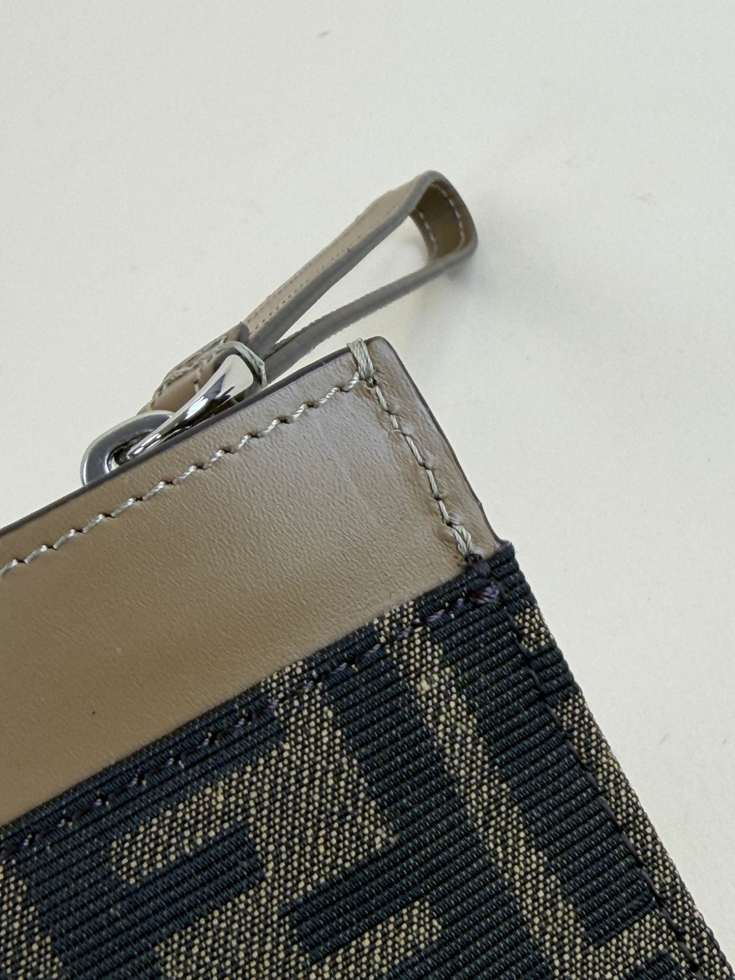 Fendi Brown FF Jacquard Flat Medium Pouch