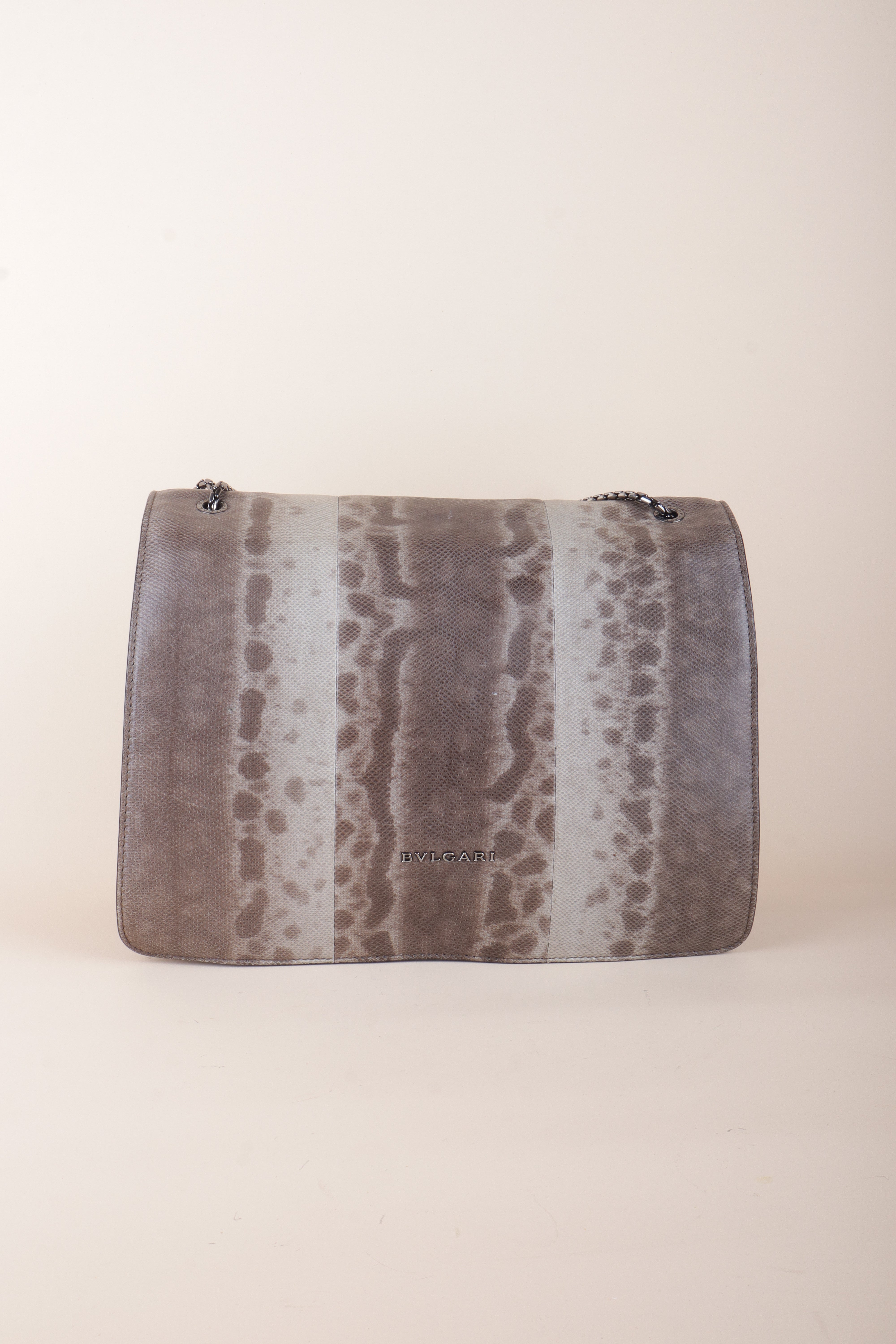 BVLGARI beige/ Brown Karang Serpentis flap