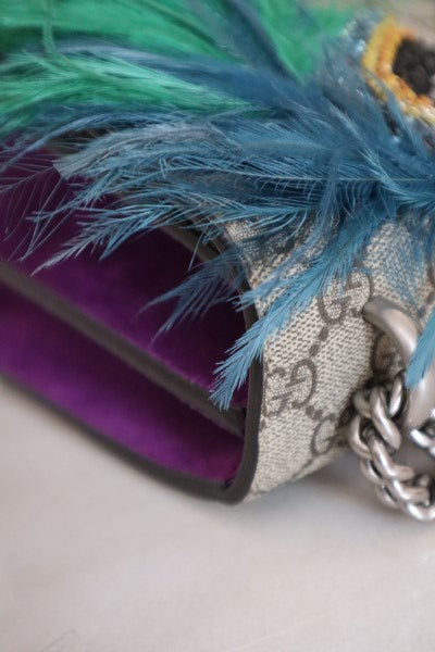 Gucci GG Supreme Monogram Feather Embroidered Parrot Dionysus Bag-handbag-Gucci-The Closet Egypt