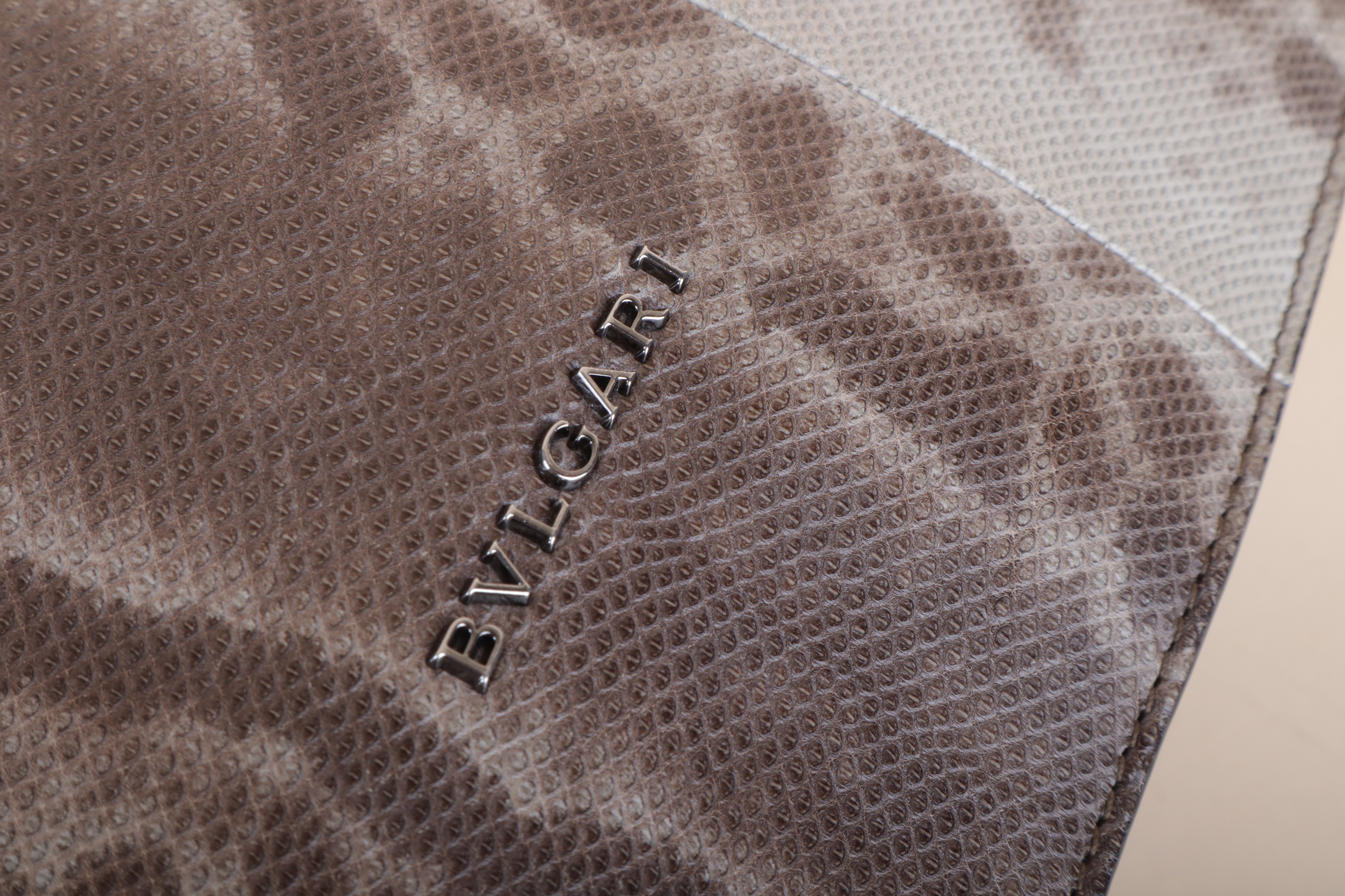 BVLGARI beige/ Brown Karang Serpentis flap