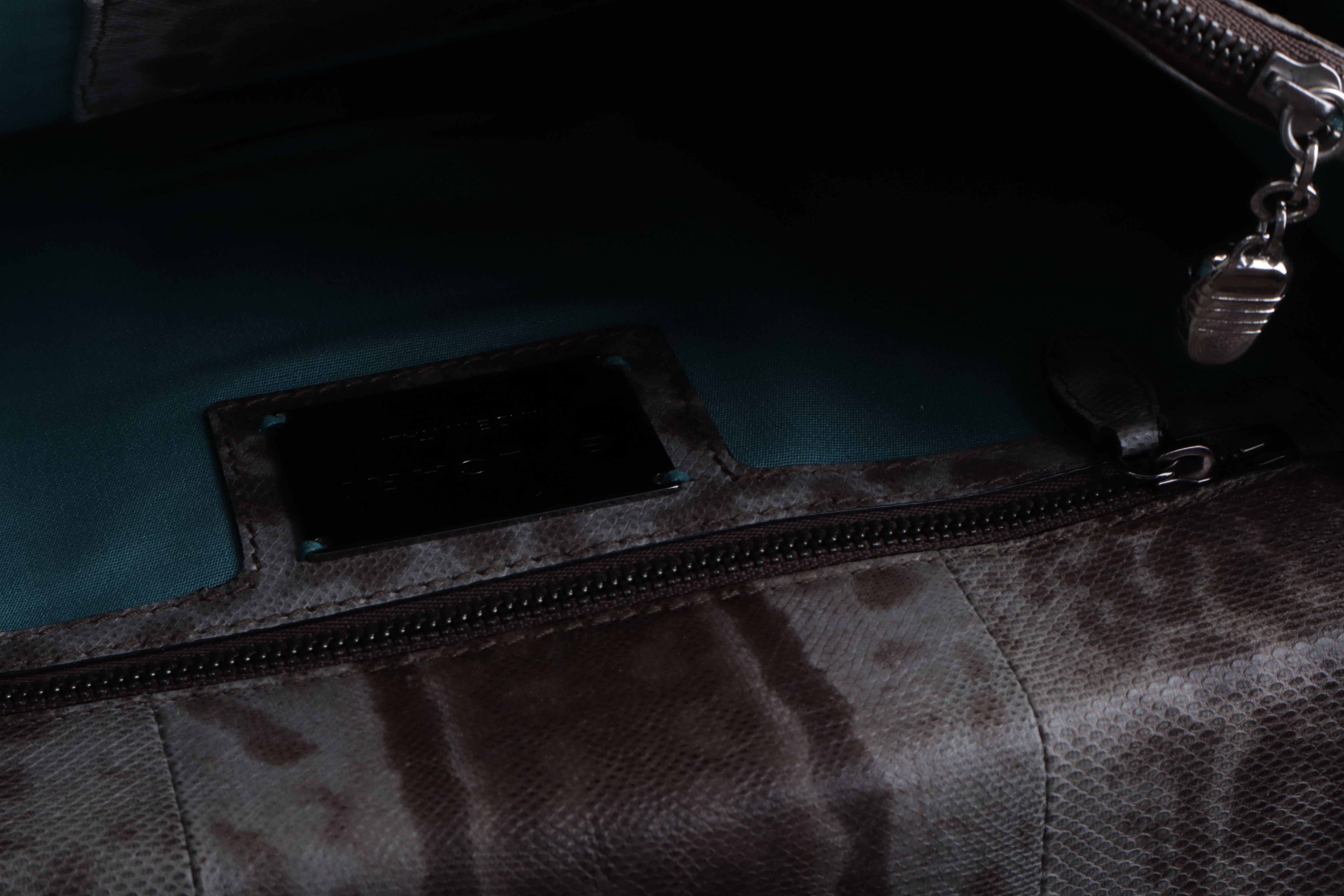 BVLGARI beige/ Brown Karang Serpentis flap