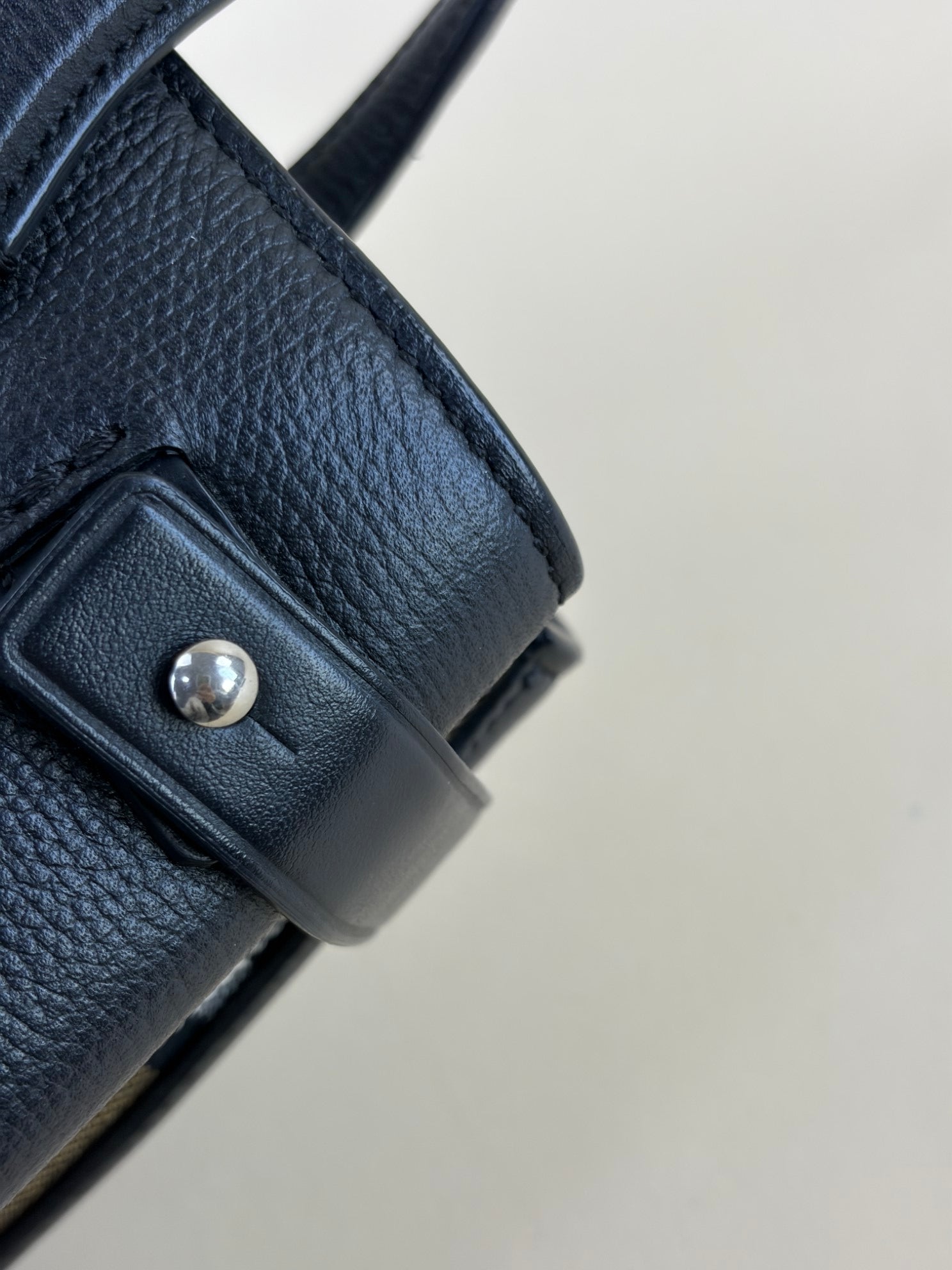 Burberry Black Small Banner House Check Tote Bag with Strap