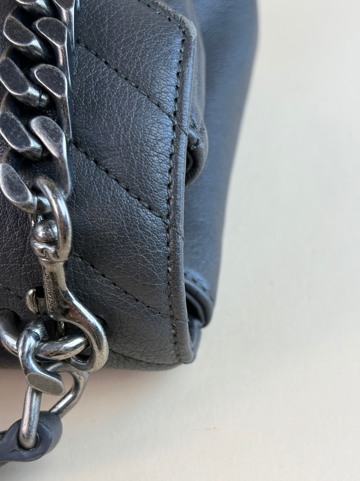 YSL grey College Medium Shoulder Bag