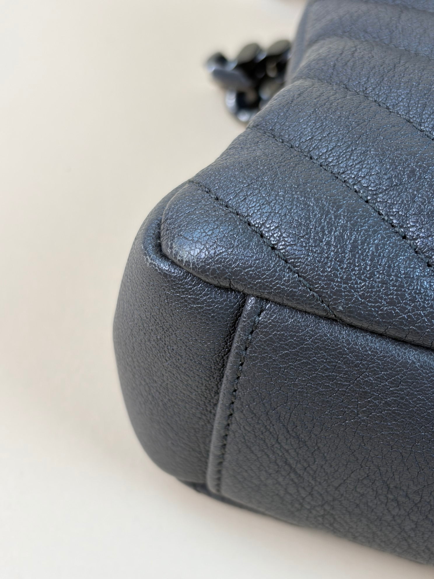 YSL grey College Medium Shoulder Bag