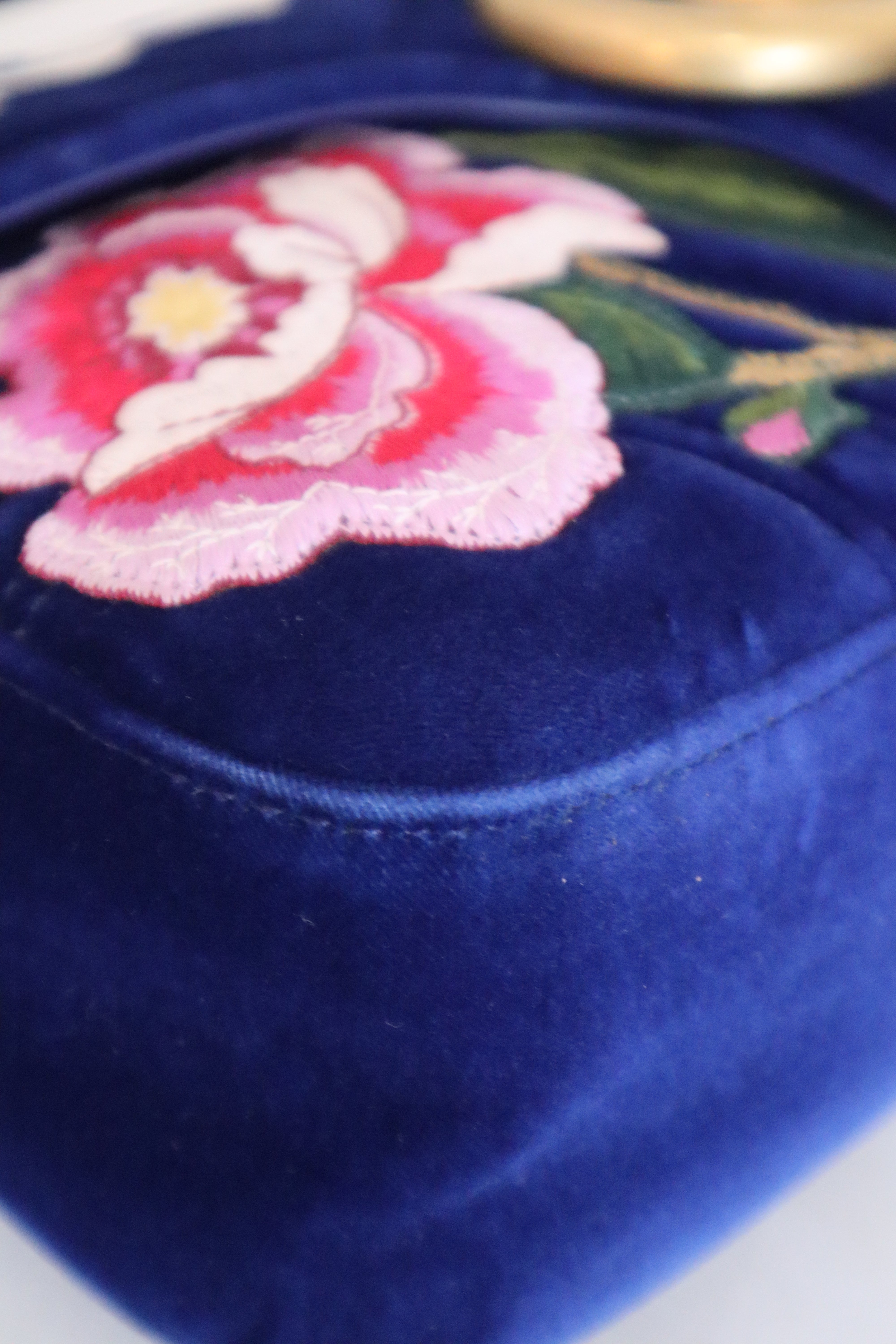 Gucci Blue Velvet Marmont Embroidered Modern Medium Bag-handbag-Gucci-The Closet Egypt