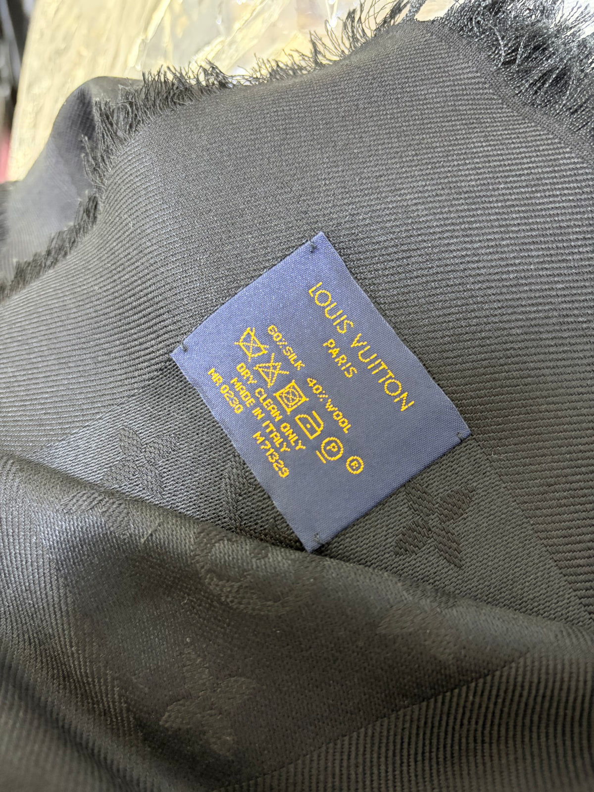 Louis Vuitton black monogram classic shawl