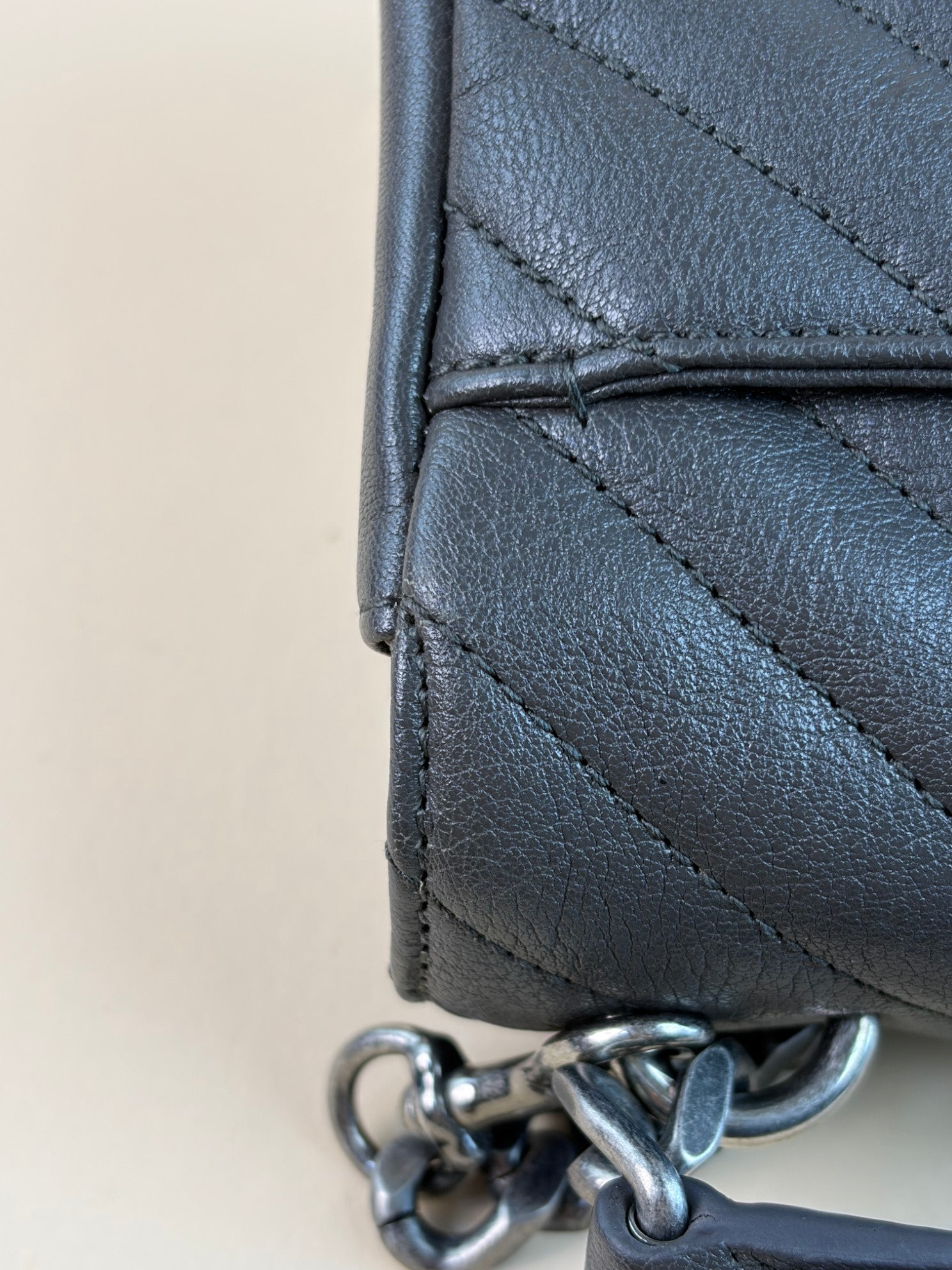 YSL grey College Medium Shoulder Bag